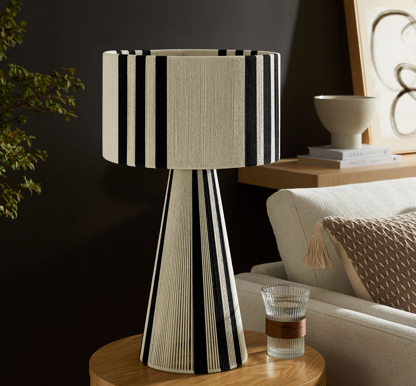 Gia Handwoven Cotton Thread Striped or Plain Table Lamp by Modway | Table Lamps | Modishstore - 17