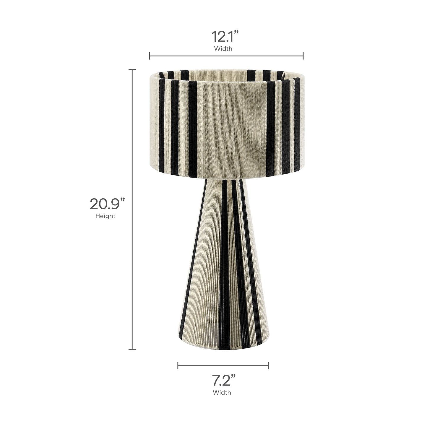 Gia Handwoven Cotton Thread Striped or Plain Table Lamp by Modway | Table Lamps | Modishstore - 20