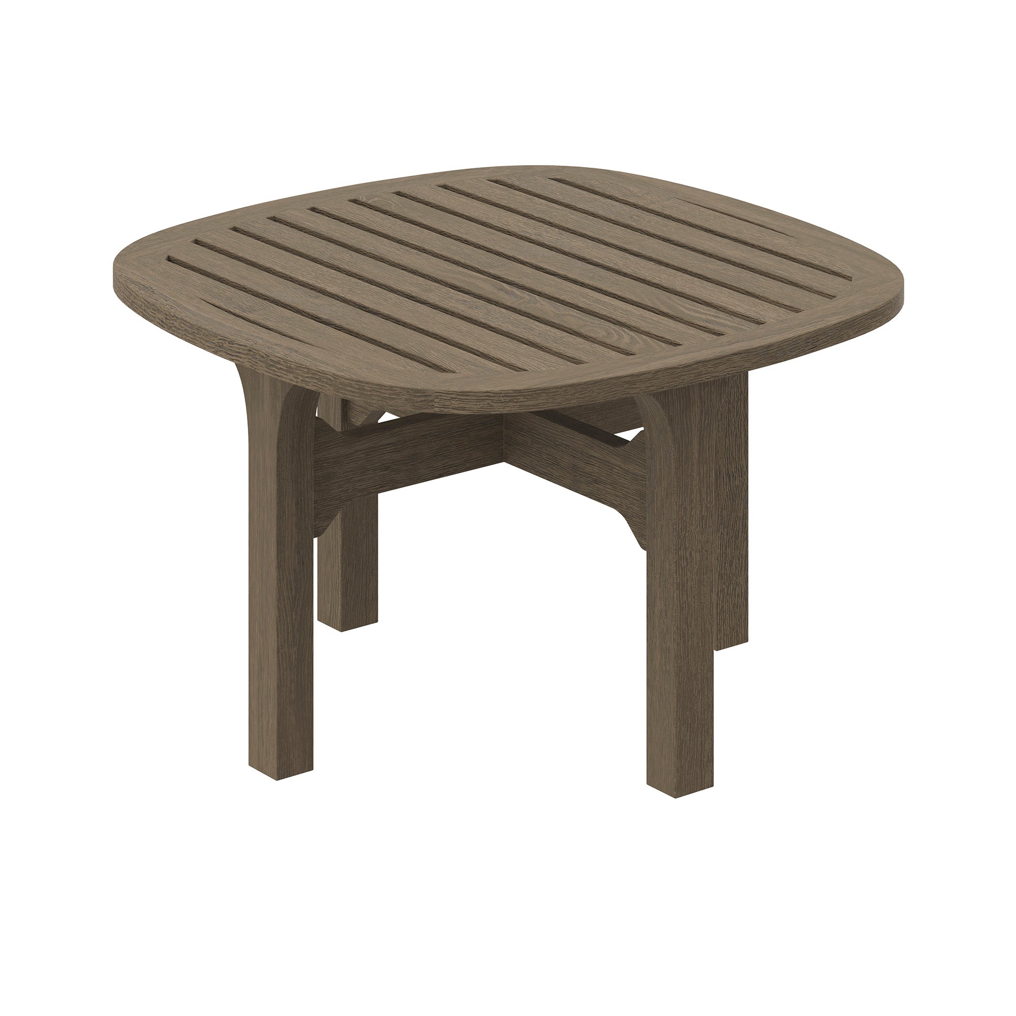 Saratoga Square Outdoor Patio Teak Wood Side Table - Thumbnail 2