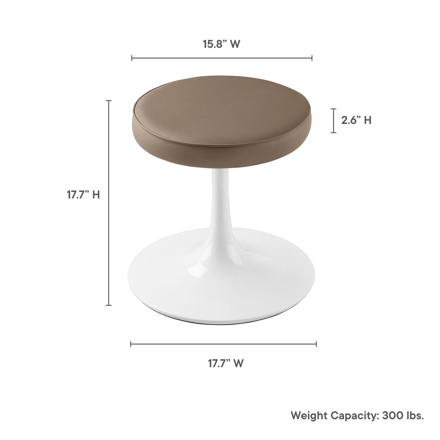 Lippa Vegan Leather Round Stool by Modway | Bar Stools | Modishstore - 14