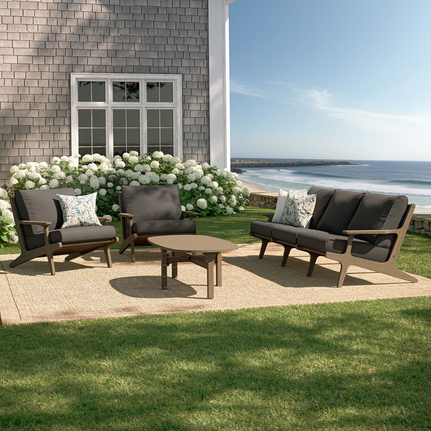 Saratoga 4-Piece Outdoor Patio Teak Wood Furniture Set by Modway