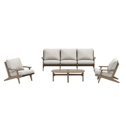 Saratoga 4-Piece Outdoor Patio Teak Wood Furniture Set by Modway