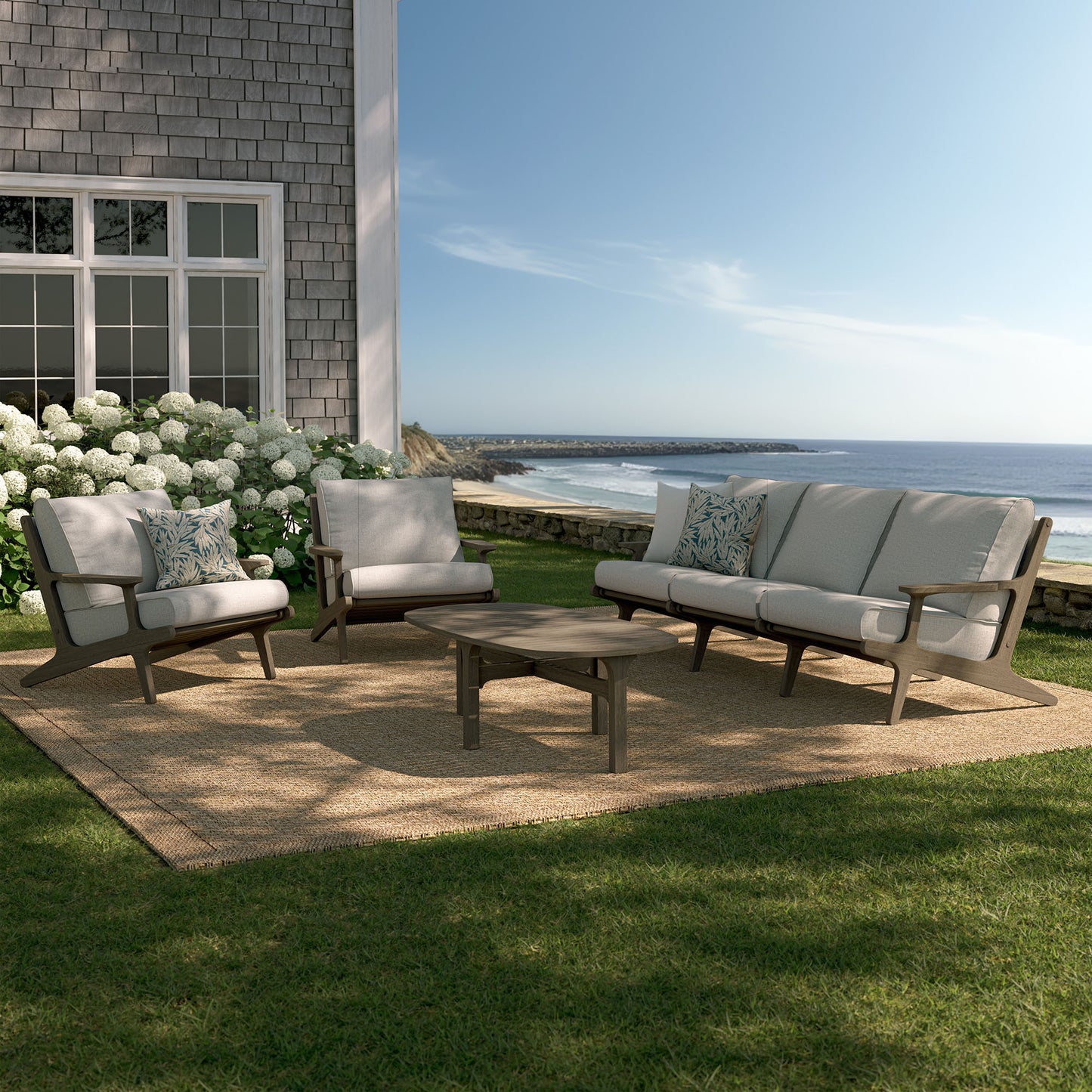 Saratoga 4-Piece Outdoor Patio Teak Wood Furniture Set by Modway