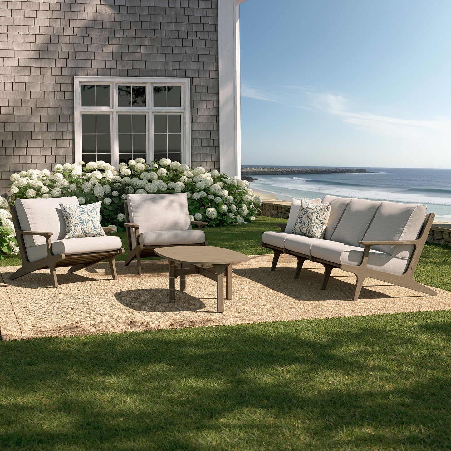 Saratoga 4-Piece Outdoor Patio Teak Wood Furniture Set by Modway