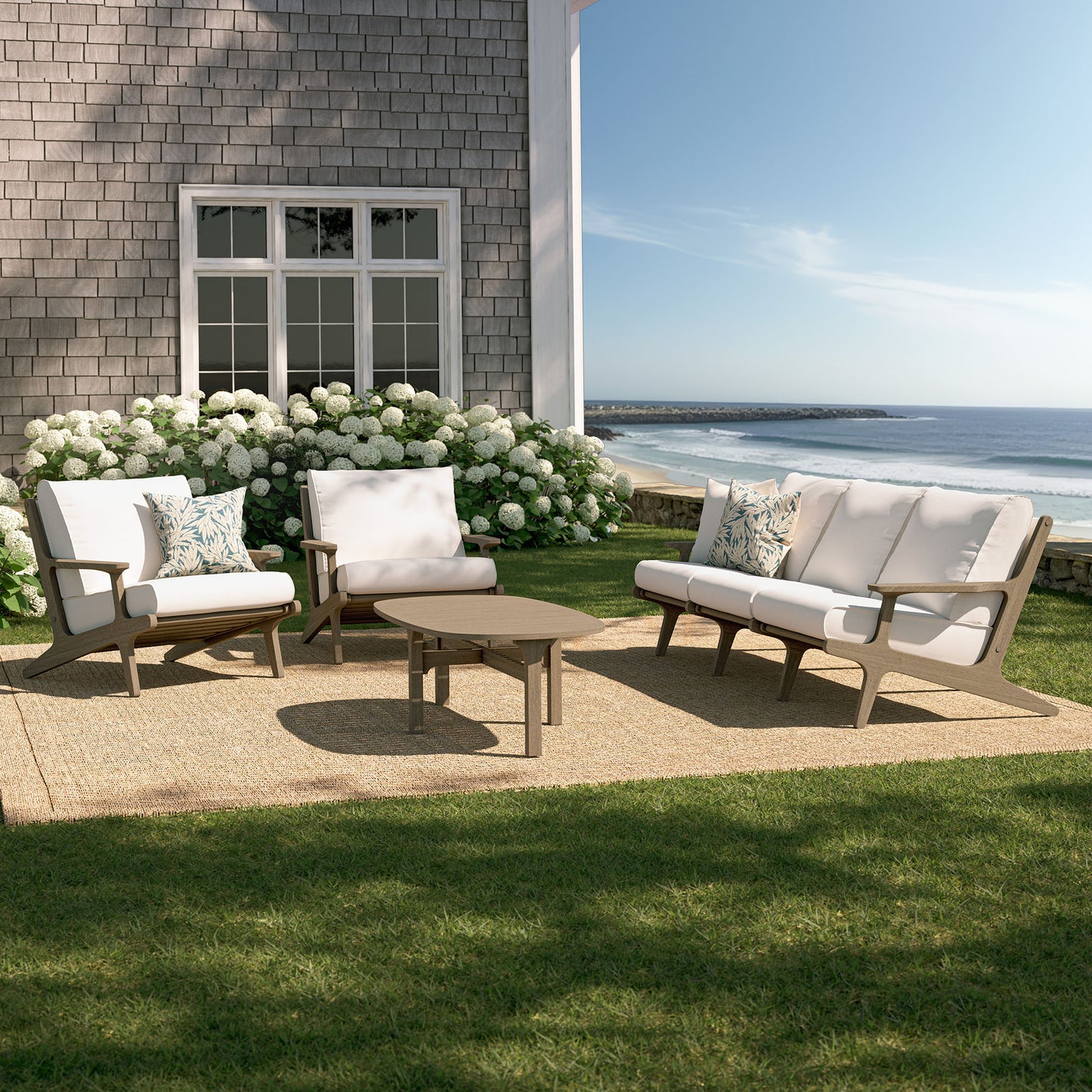 Saratoga 4-Piece Outdoor Patio Teak Wood Furniture Set by Modway