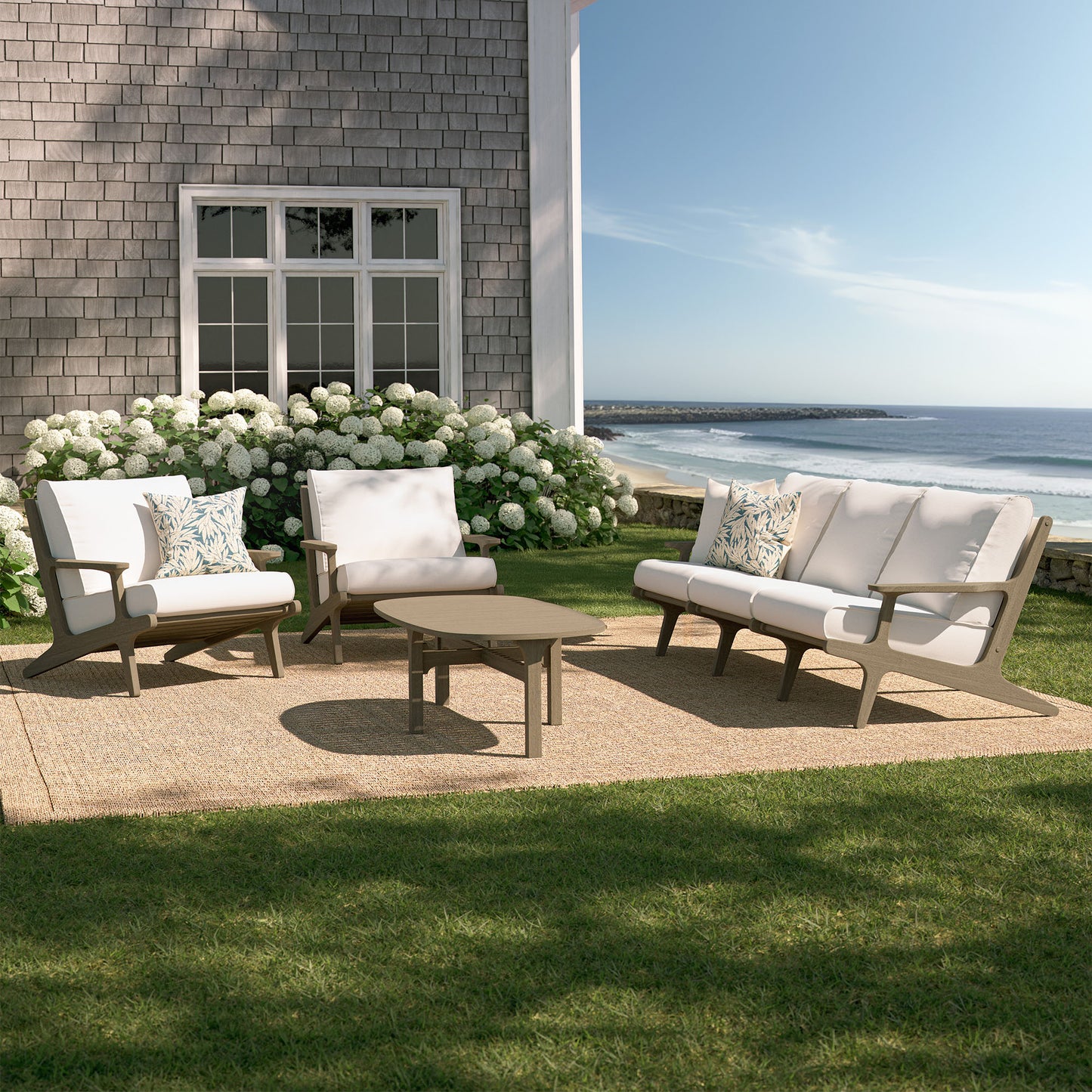 Saratoga 4-Piece Outdoor Patio Teak Wood Furniture Set by Modway