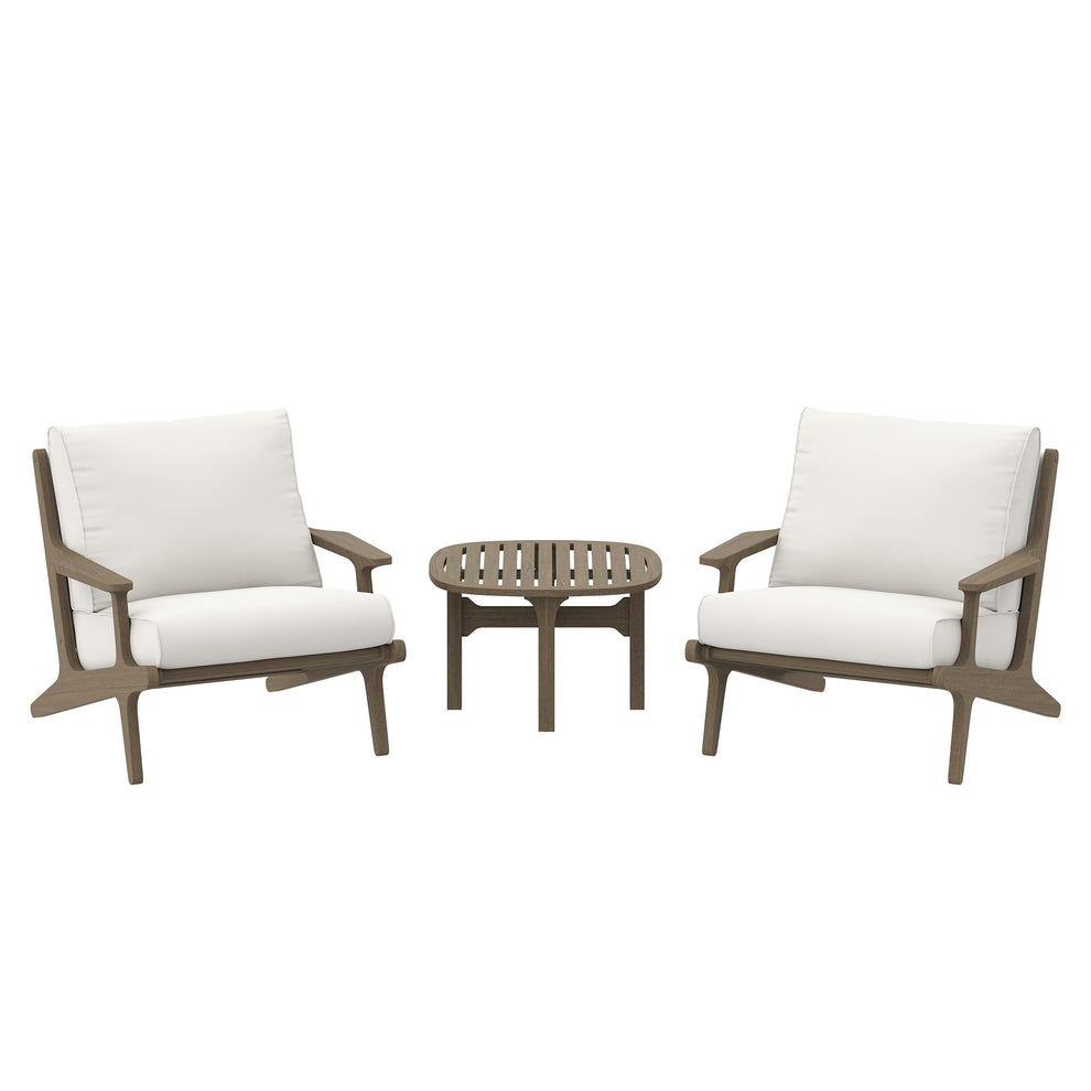 Saratoga 3-Piece Outdoor Patio Teak Wood Furniture Set with Lounge Chairs and Side Table by Modway | Outdoor Patio Daybed | Modishstore - 2