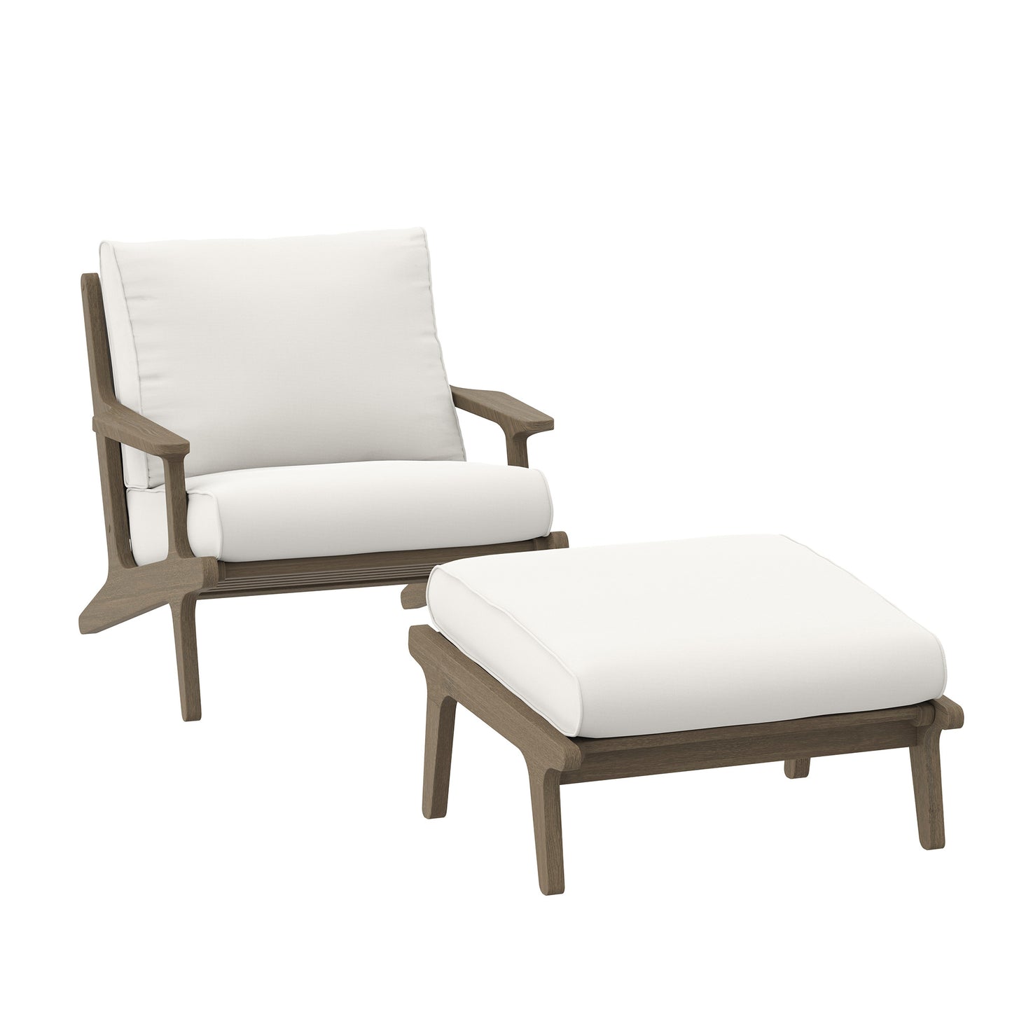 Saratoga Outdoor Patio Teak Wood Chair and Ottoman Set by Modway | Outdoor Patio Daybed | Modishstore - 2