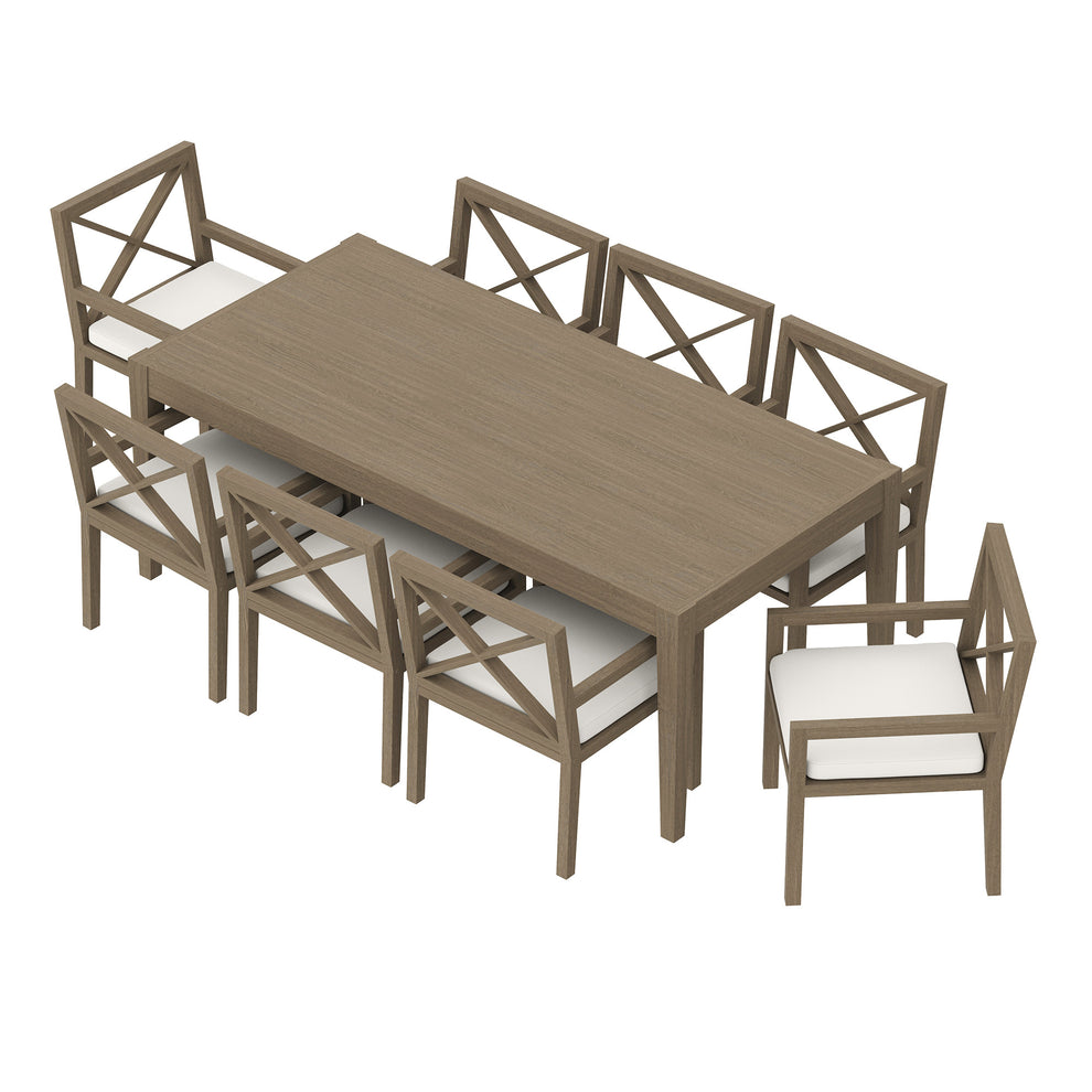 Northlake 9-Piece Outdoor Patio Teak Wood Dining Set by Modway | Outdoor Patio Daybed | Modishstore - 3