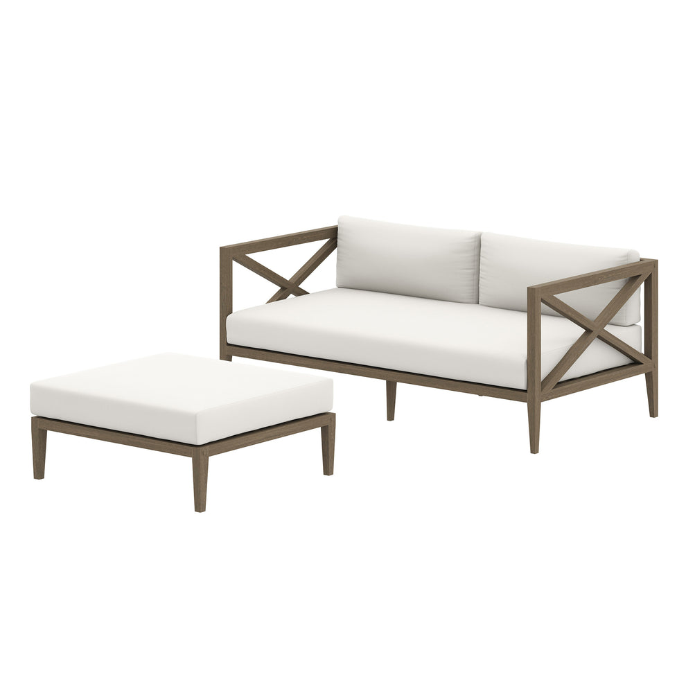 Northlake Outdoor Patio Teak Wood Loveseat and Ottoman Set by Modway | Loveseats | Modishstore - 2