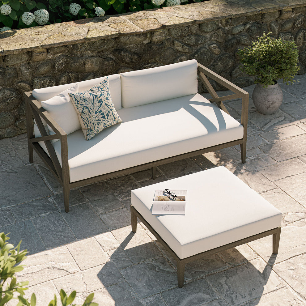 Northlake Outdoor Patio Teak Wood Loveseat and Ottoman Set by Modway | Loveseats | Modishstore - 5