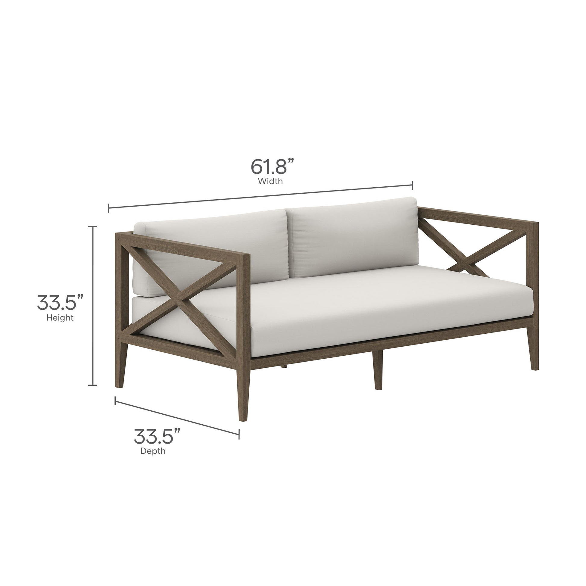 Northlake Outdoor Patio Teak Wood Loveseat and Ottoman Set by Modway | Loveseats | Modishstore - 7