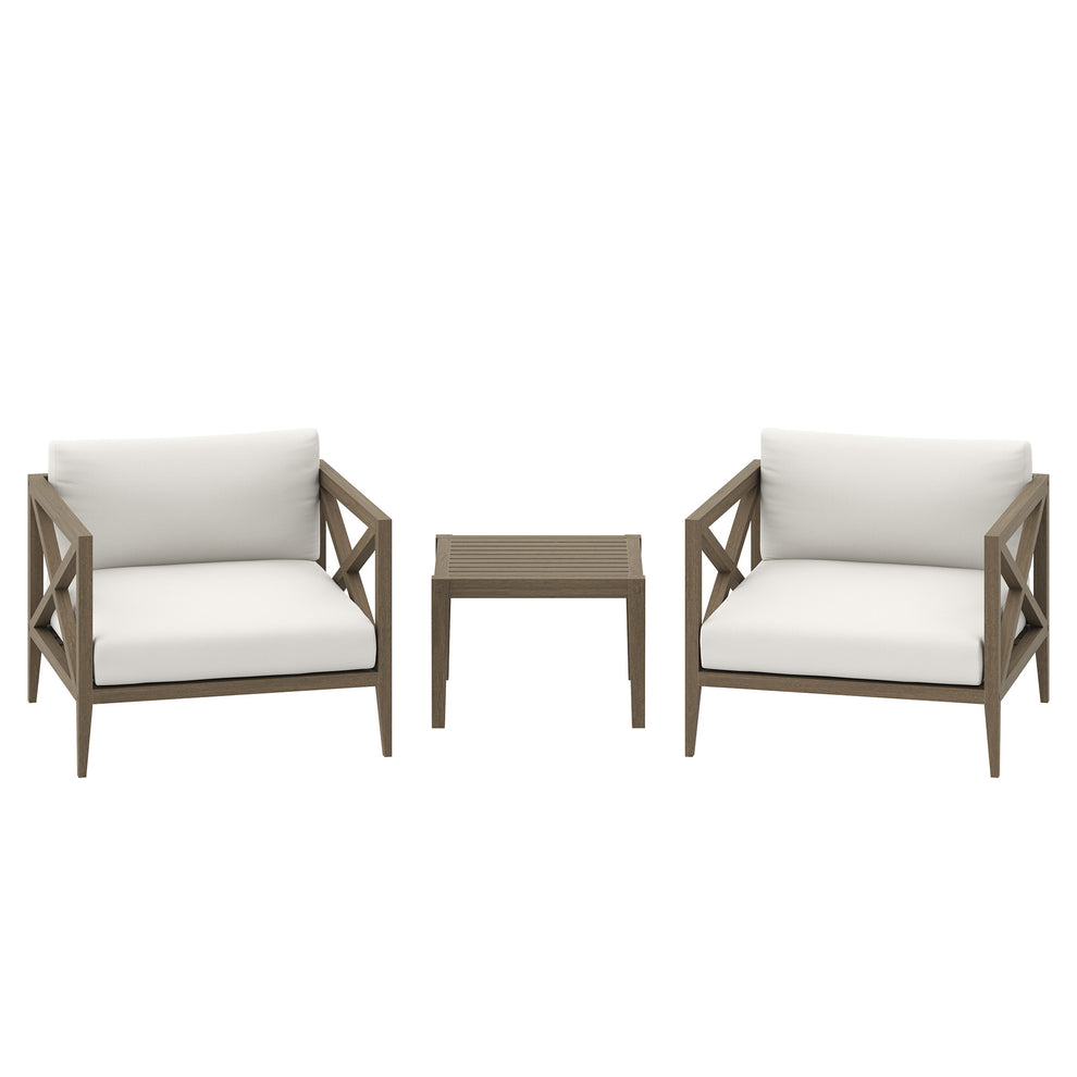 Northlake 3-Piece Outdoor Patio Teak Wood Furniture Set with Armchair and Side Table by Modway | Outdoor Patio Daybed | Modishstore - 2