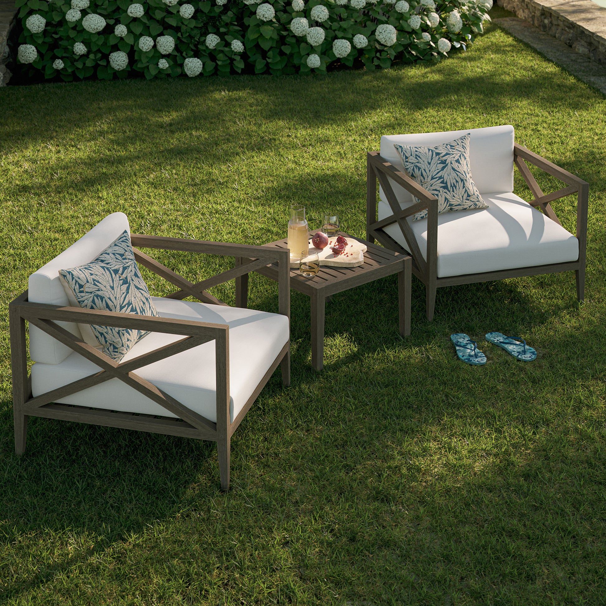Northlake 3-Piece Outdoor Patio Teak Wood Furniture Set with Armchair and Side Table by Modway | Outdoor Patio Daybed | Modishstore - 1