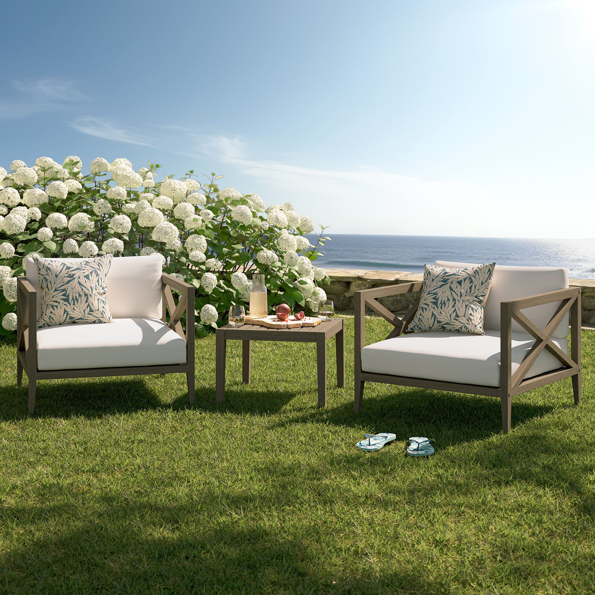 Northlake 3-Piece Outdoor Patio Teak Wood Furniture Set with Armchair and Side Table by Modway | Outdoor Patio Daybed | Modishstore - 4