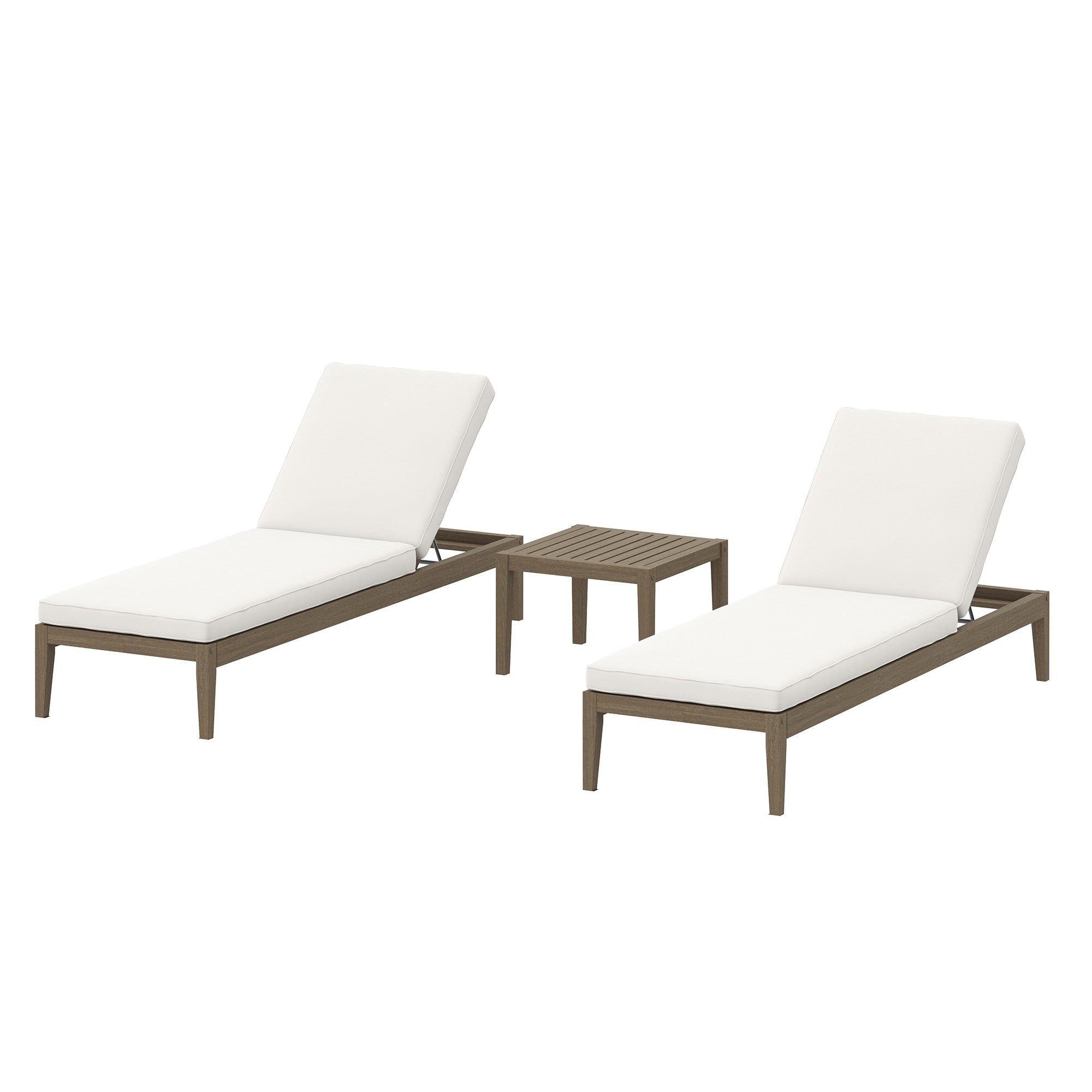 Northlake 3-Piece Outdoor Patio Teak Wood Furniture Set - Thumbnail 3