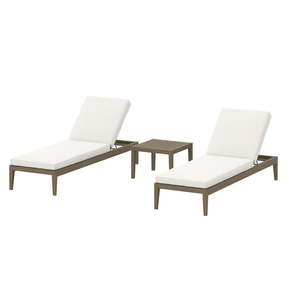Northlake 3-Piece Outdoor Patio Teak Wood Furniture Set with Chaise Lounges and Side Table by Modway | Outdoor Patio Daybed | Modishstore - 2