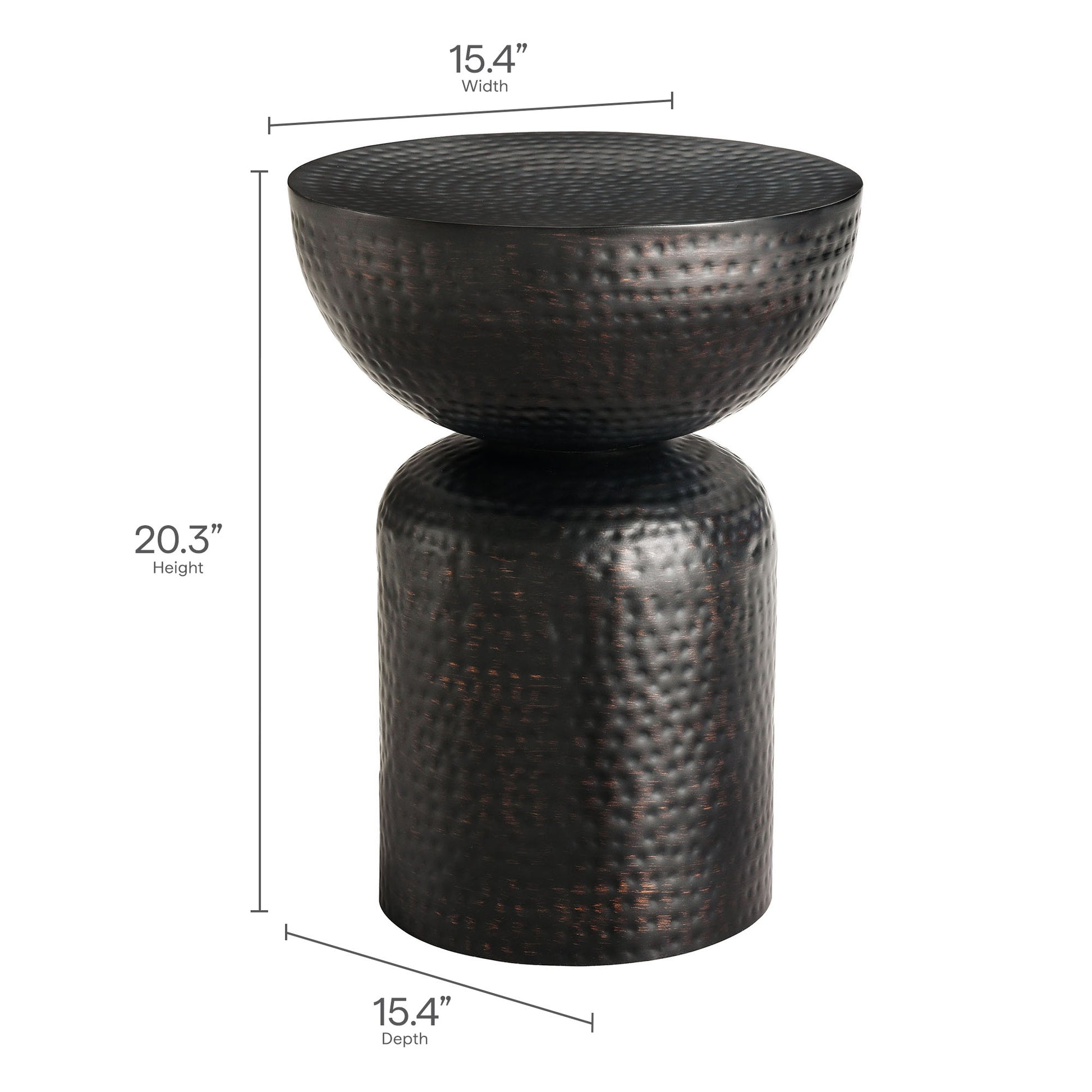 Mella Metal Hammered Side Table by Modway | Side Tables | Modishstore - 7