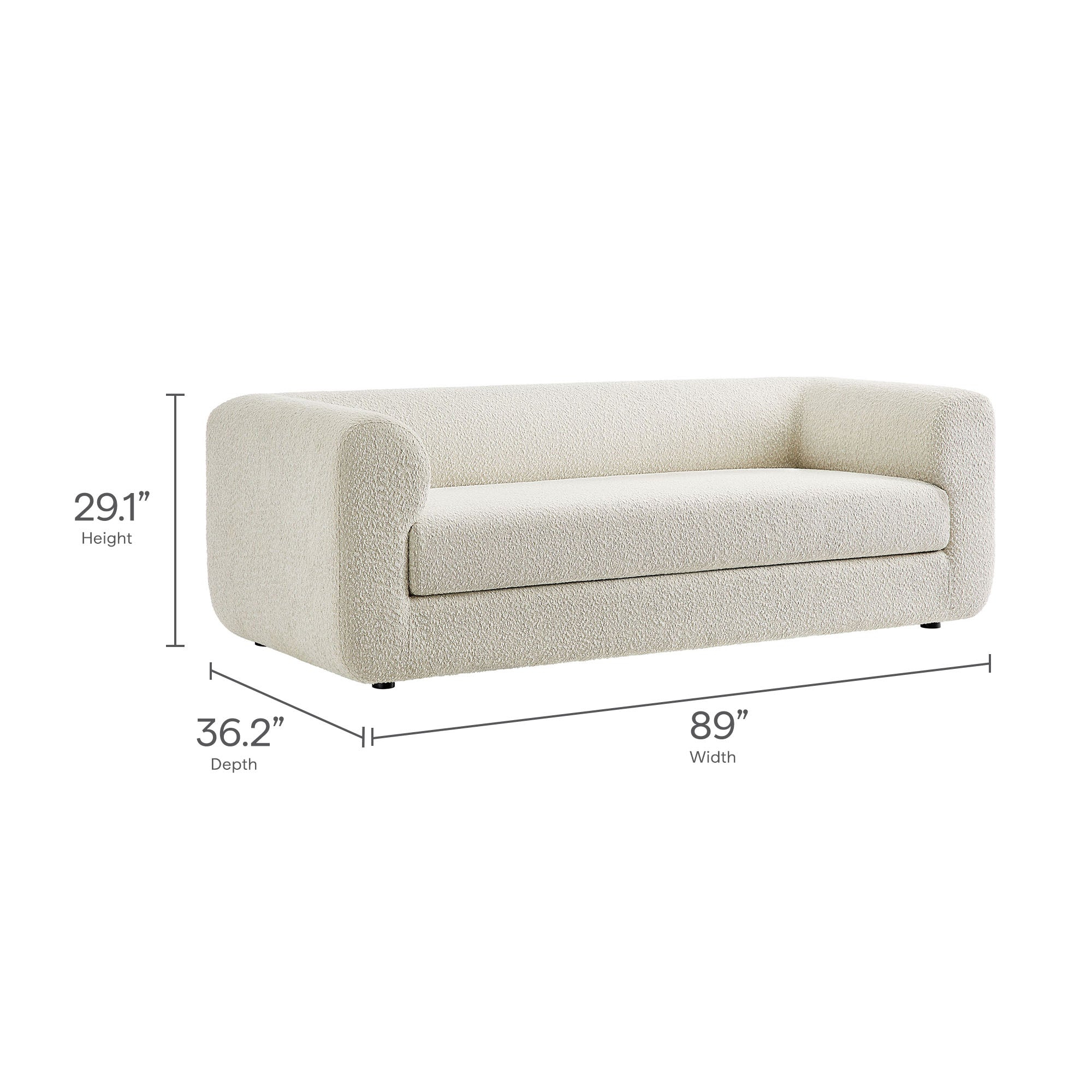 Leif 89" Boucle Upholstered Sofa - Thumbnail 5