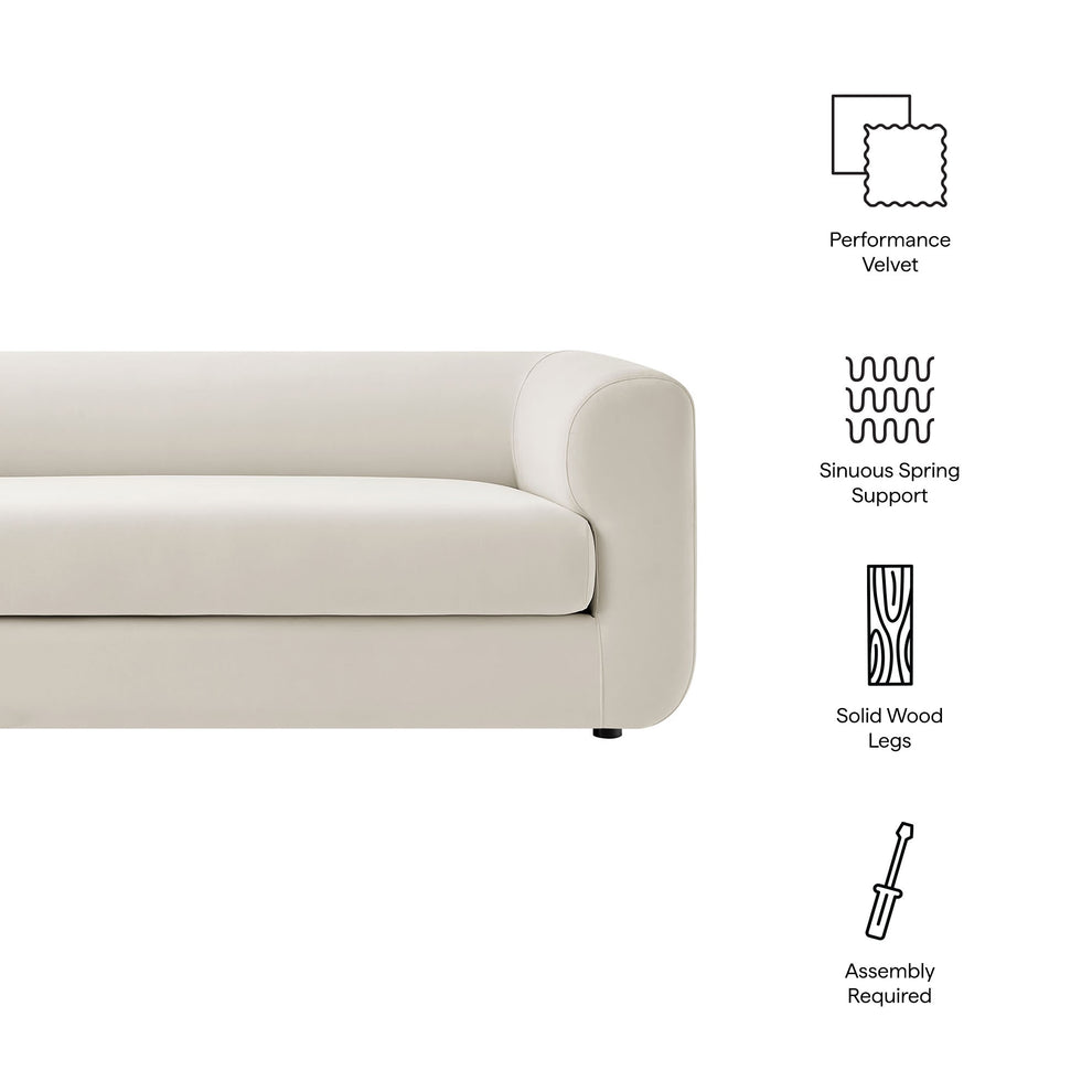 Leif 89" Performance Velvet Upholstered Sofa by Modway | Sofas | Modishstore - 8
