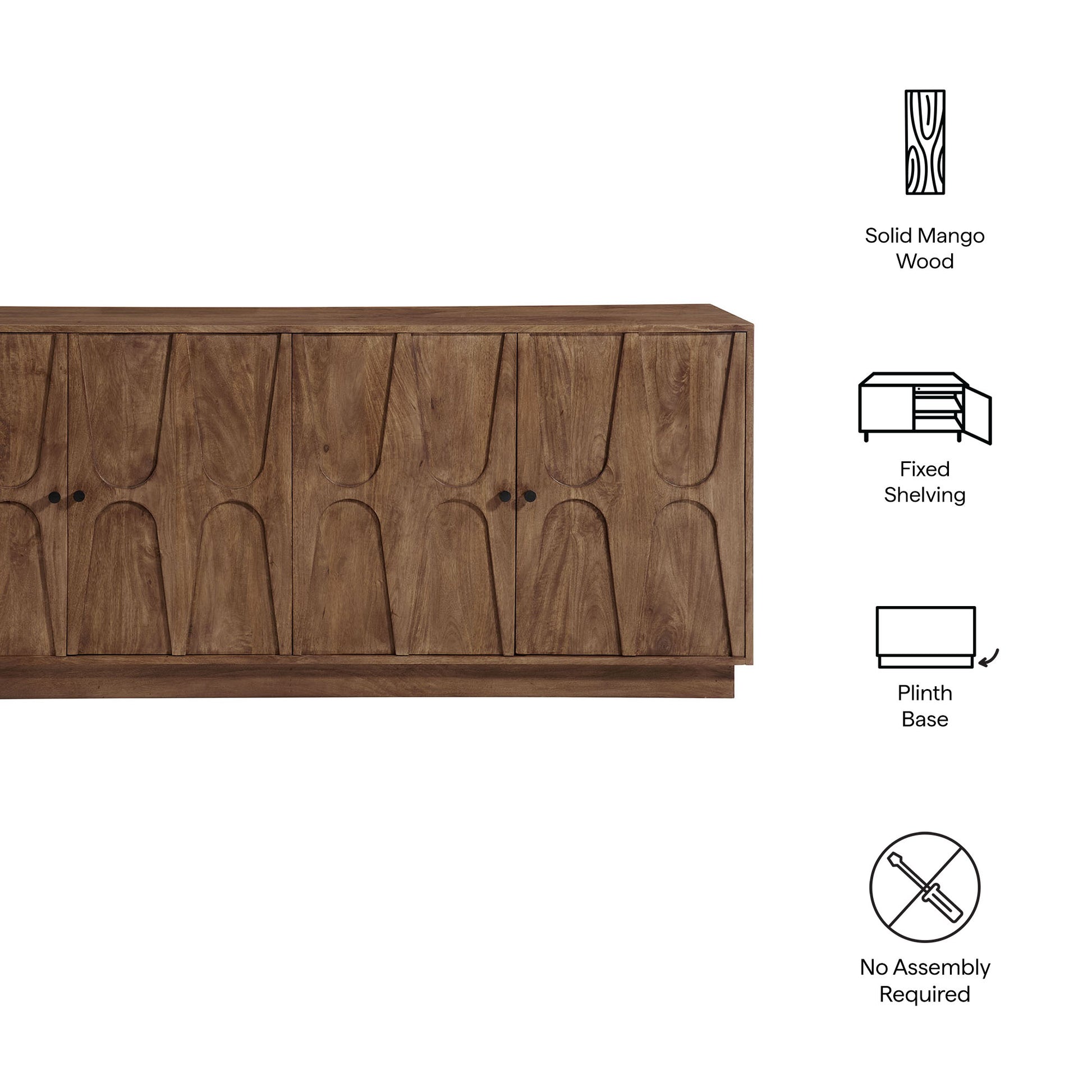 Veda 72" Mango Wood Sideboard Cabinet by Modway | Sideboards | Modishstore - 8