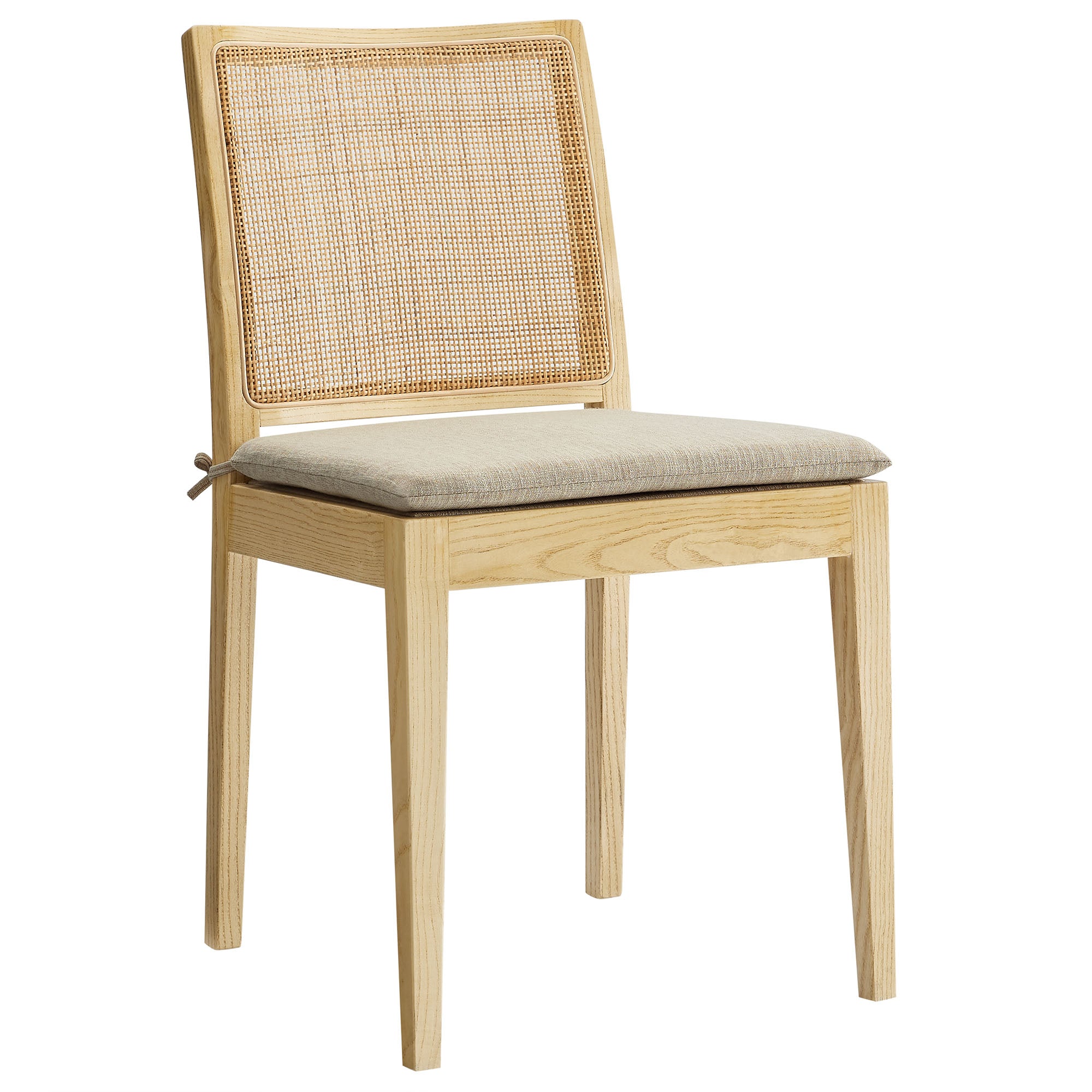 Ovard Wood and Rattan Dining Chair - Thumbnail 4