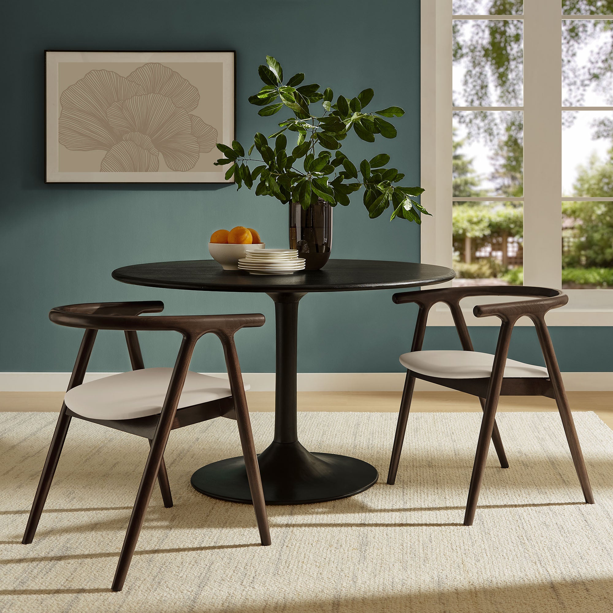 Henry Vegan Leather and Wood Dining Chair - Thumbnail 4