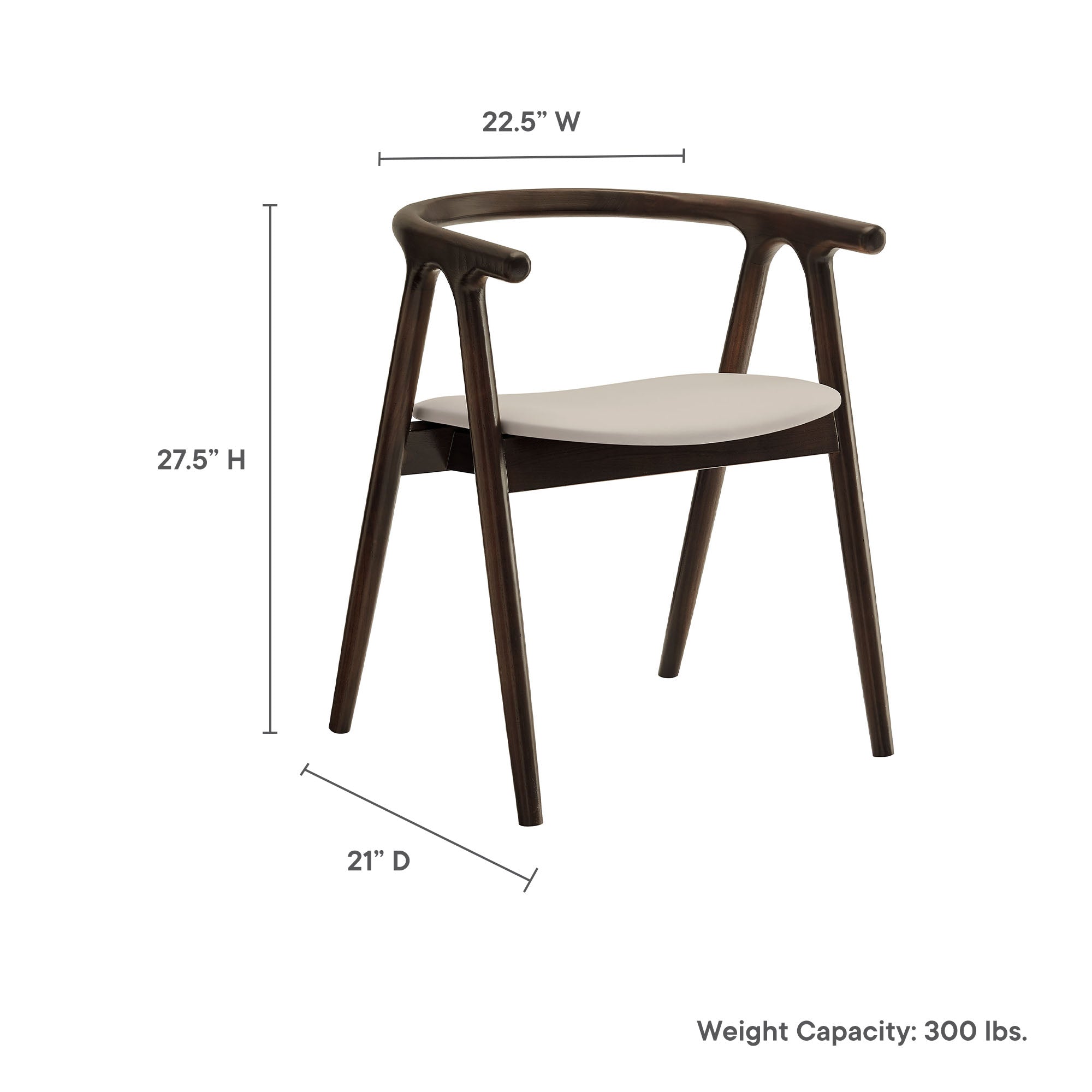Henry Vegan Leather and Wood Dining Chair - Thumbnail 5