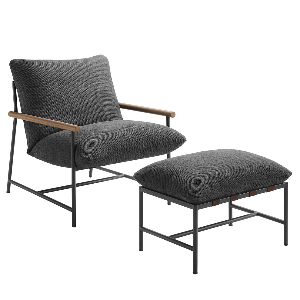 Raya Outdoor Patio Boucle Lounge Chair and Ottoman by Modway | Lounge Chairs | Modishstore - 2