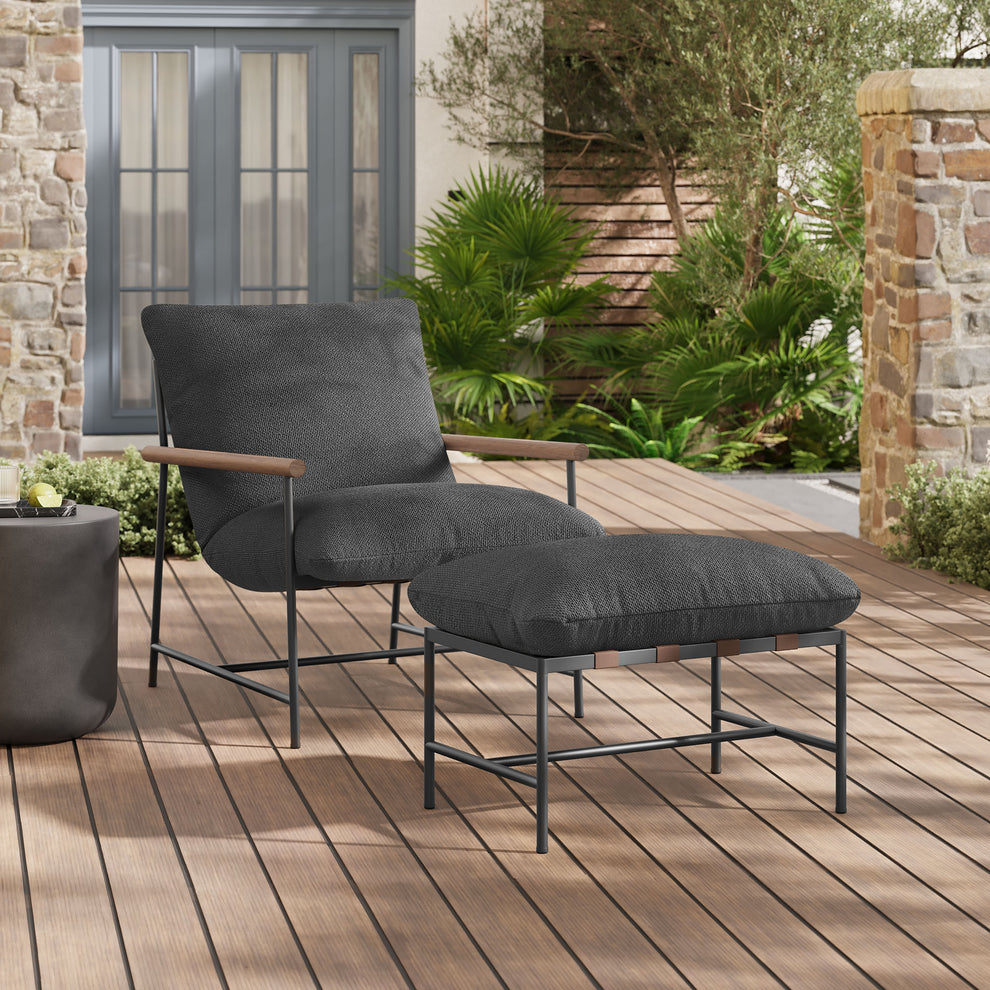 Raya Outdoor Patio Boucle Lounge Chair and Ottoman by Modway | Lounge Chairs | Modishstore - 1
