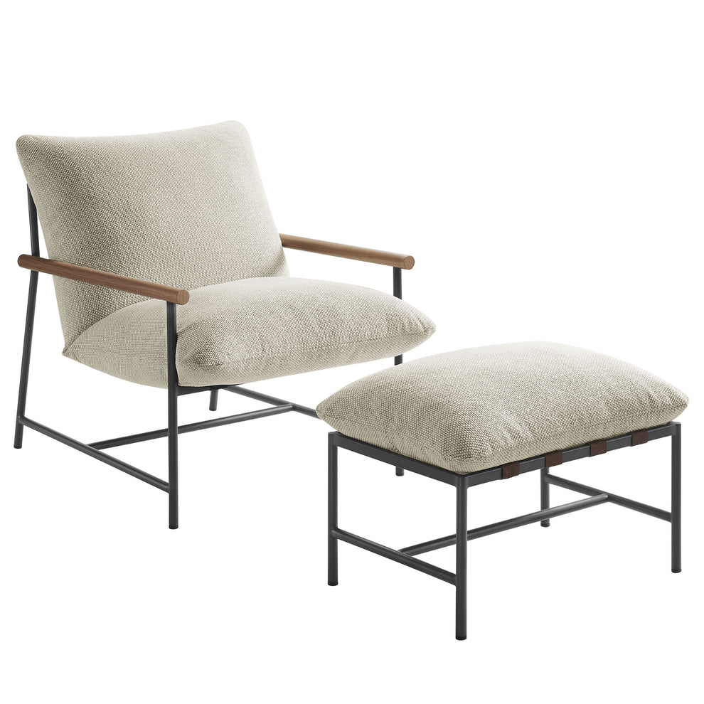 Raya Outdoor Patio Boucle Lounge Chair and Ottoman by Modway | Lounge Chairs | Modishstore - 4