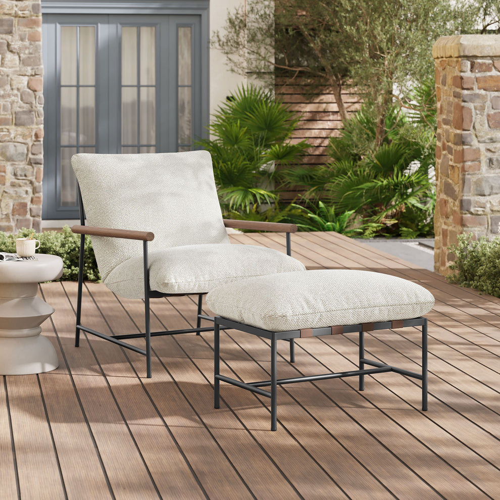 Raya Outdoor Patio Boucle Lounge Chair and Ottoman by Modway | Lounge Chairs | Modishstore - 5