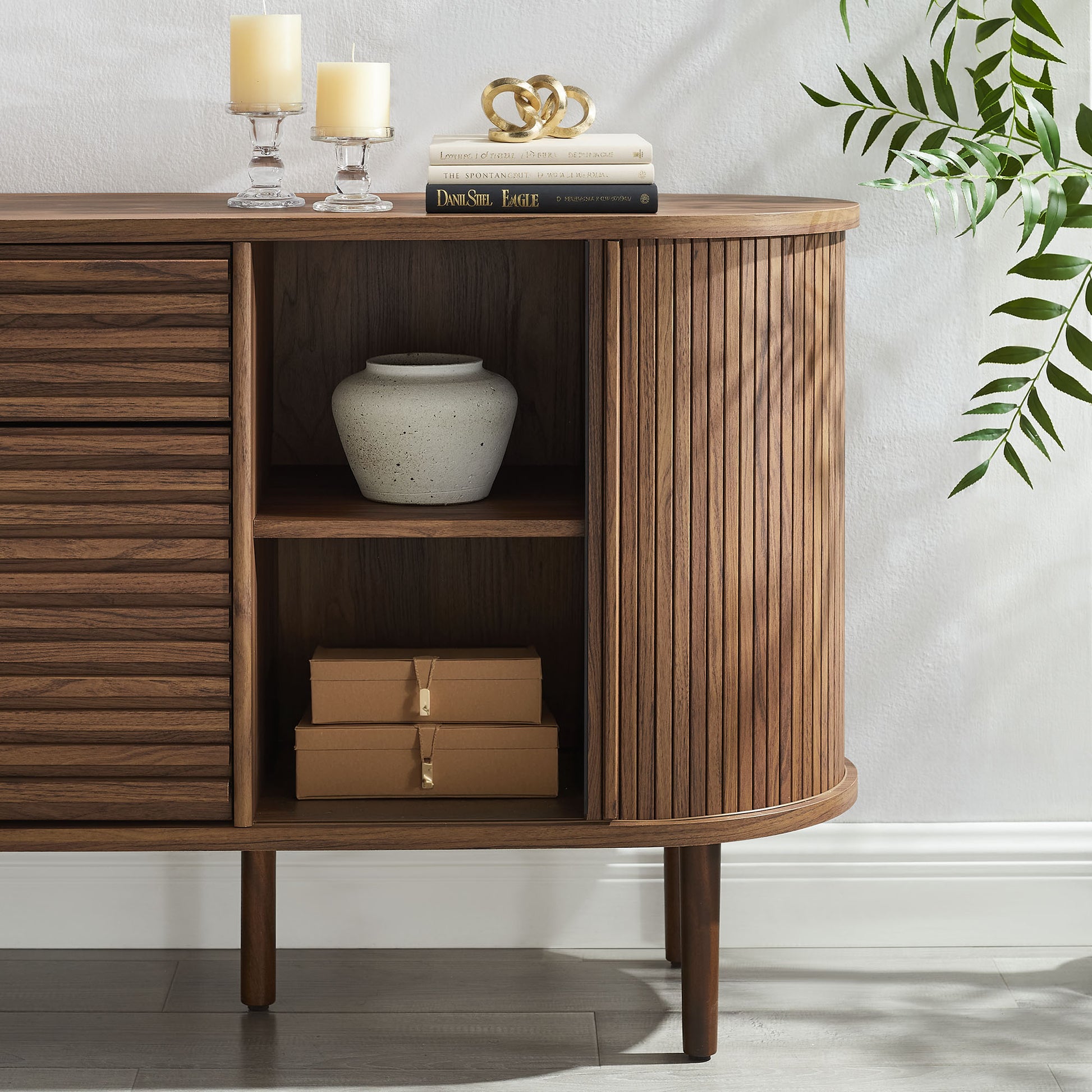 Harlan 67" Fluted Oval Sideboard Cabinet by Modway | Sideboards | Modishstore - 9