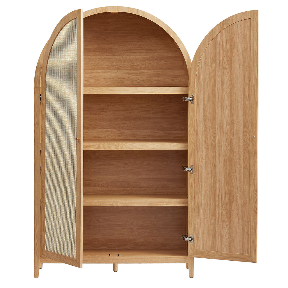 Calista 79" Tall Wide Rattan Arched Storage Cabinet by Modway | Cabinests | Modishstore - 5