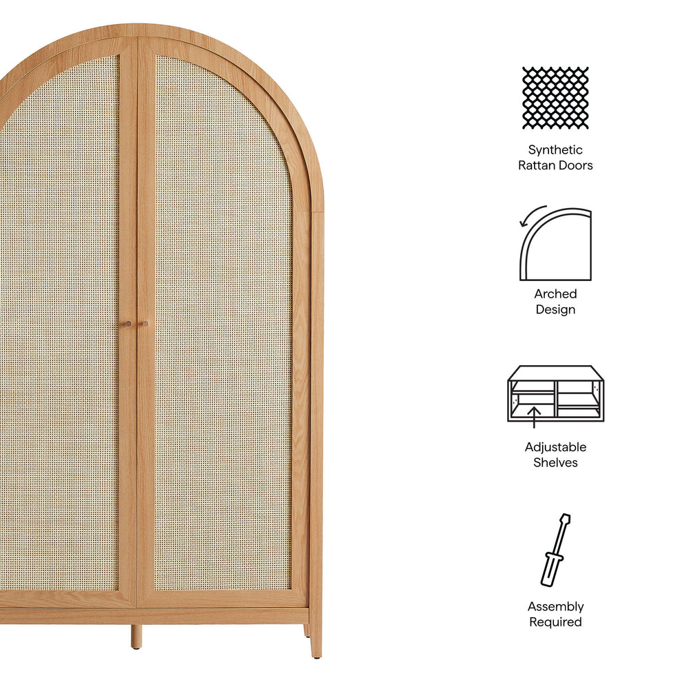 Calista 79" Tall Wide Rattan Arched Storage Cabinet by Modway | Cabinests | Modishstore - 8