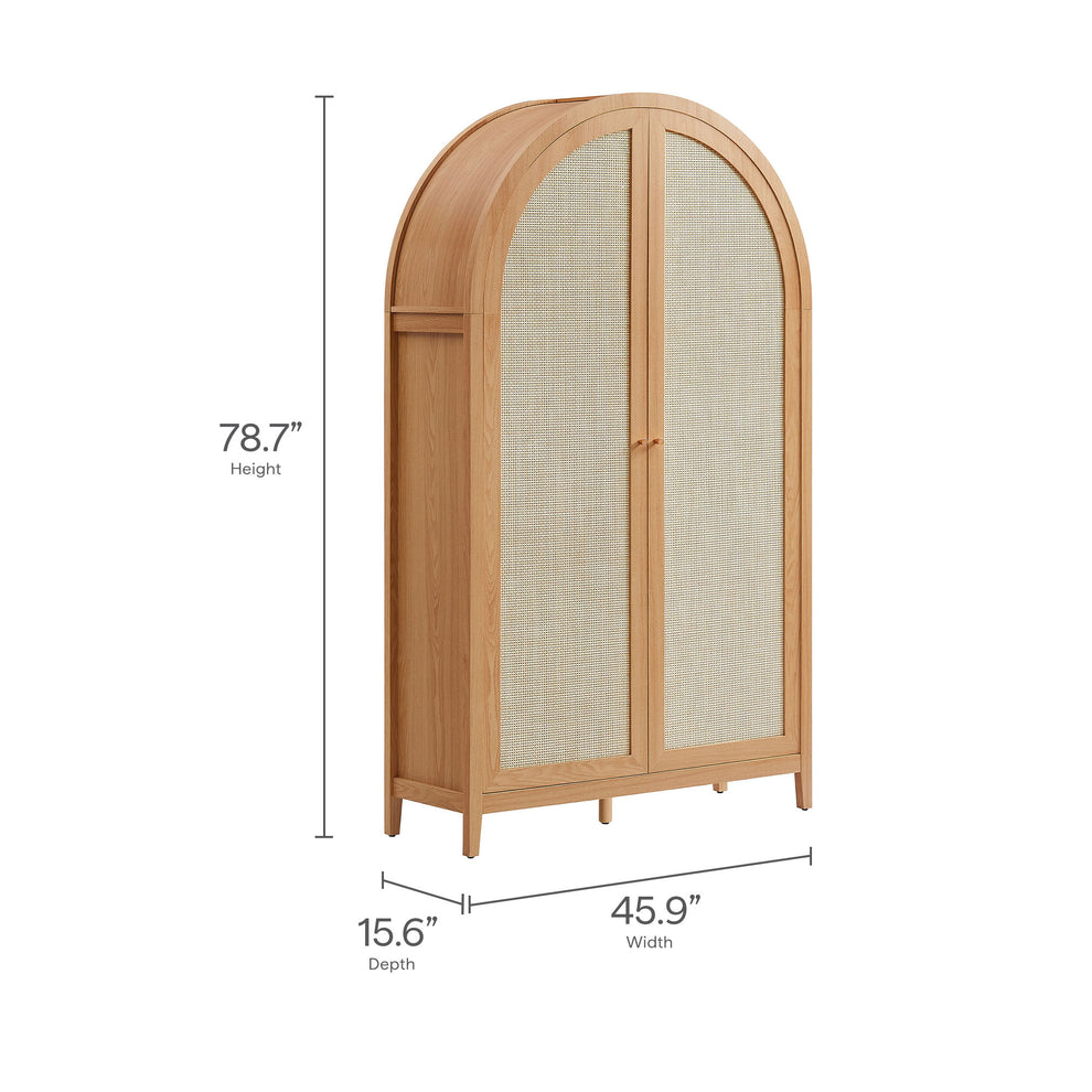 Calista 79" Tall Wide Rattan Arched Storage Cabinet by Modway | Cabinests | Modishstore - 9