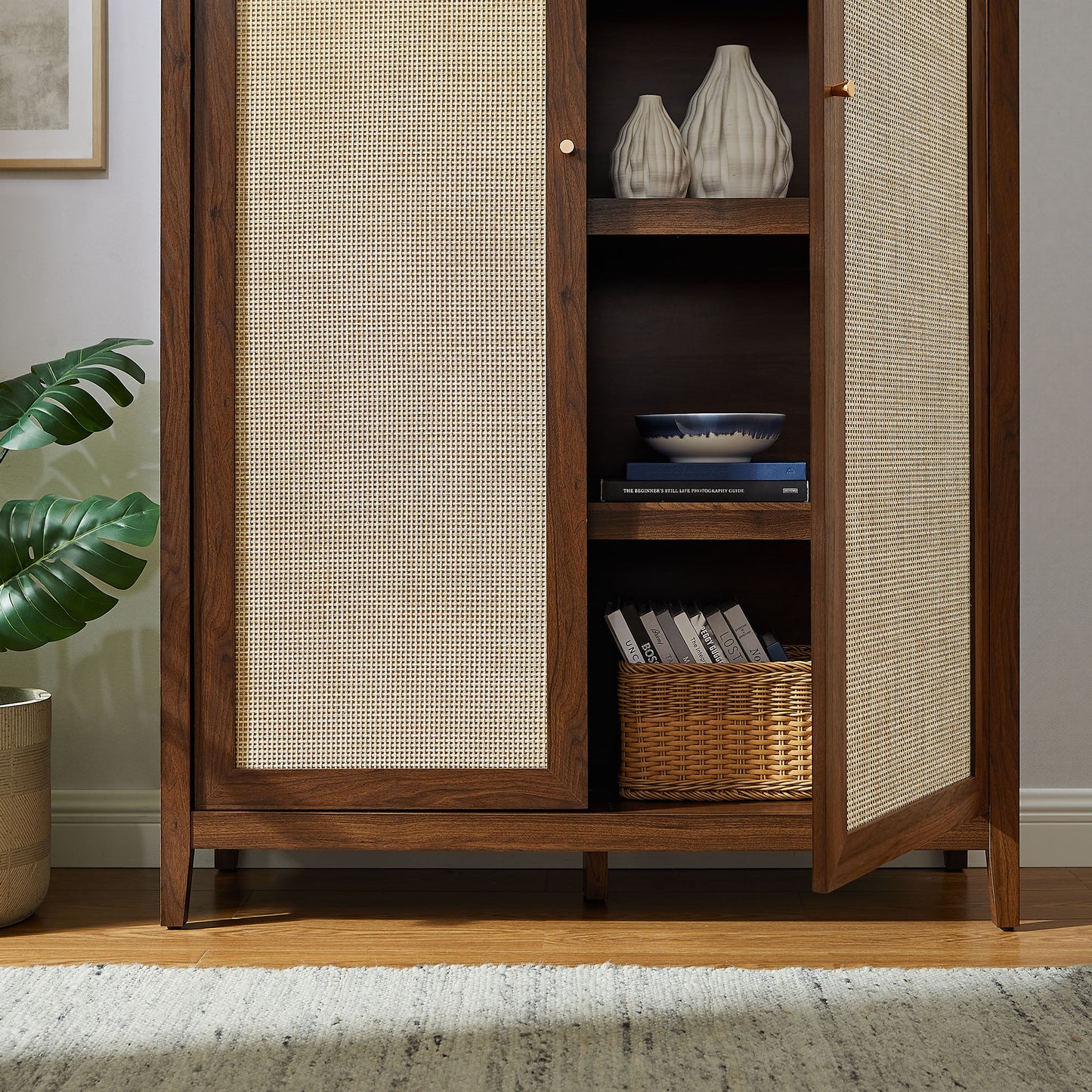 Calista 79" Tall Wide Rattan Arched Storage Cabinet by Modway | Cabinests | Modishstore - 15