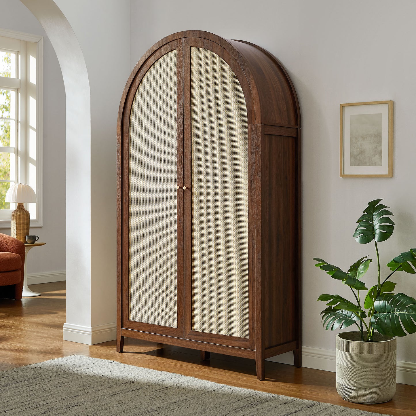 Calista 79" Tall Wide Rattan Arched Storage Cabinet by Modway | Cabinests | Modishstore - 16