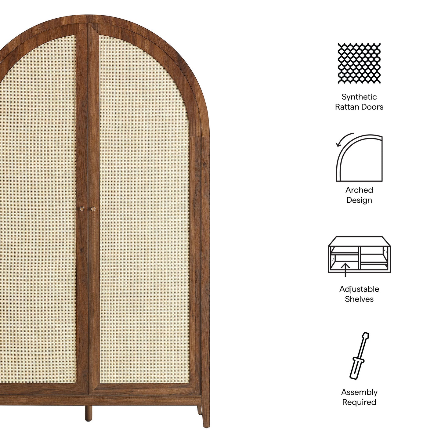 Calista 79" Tall Wide Rattan Arched Storage Cabinet by Modway | Cabinests | Modishstore - 17