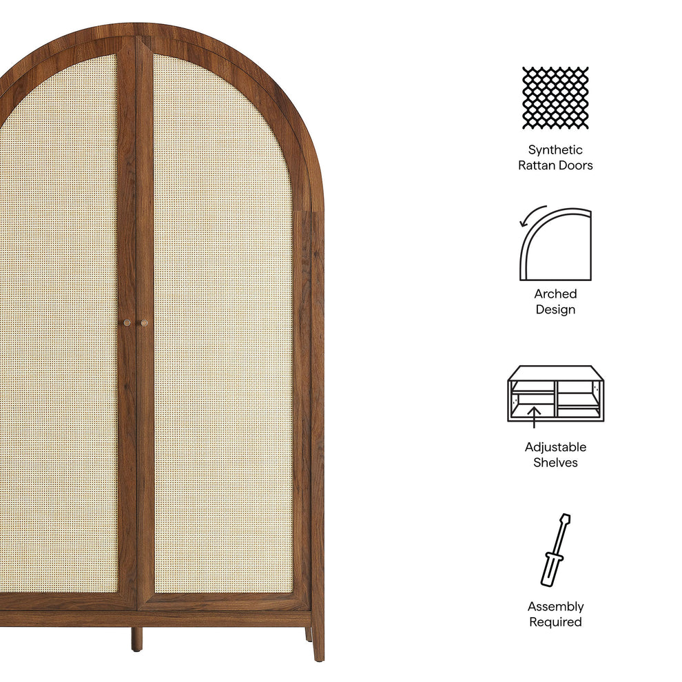 Calista 79" Tall Wide Rattan Arched Storage Cabinet by Modway | Cabinests | Modishstore - 17