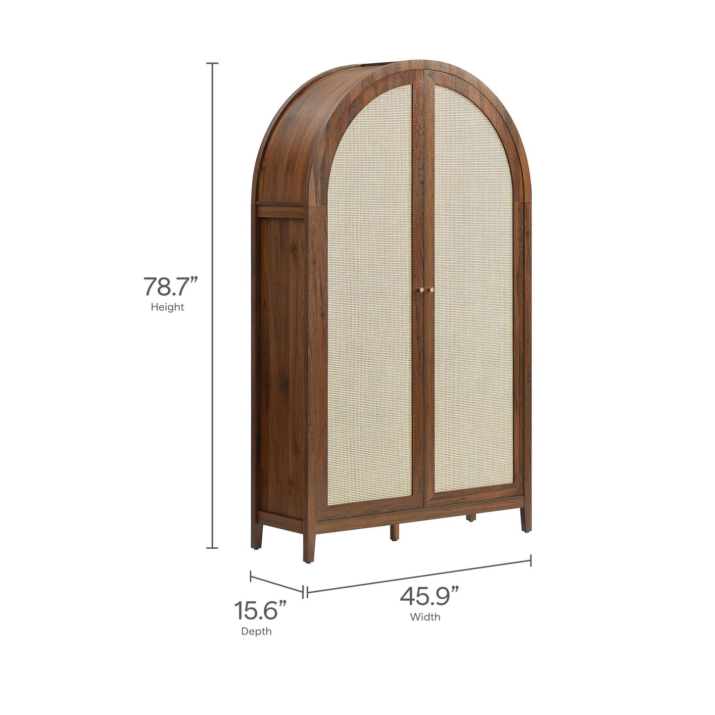 Calista 79" Tall Wide Rattan Arched Storage Cabinet by Modway | Cabinests | Modishstore - 18