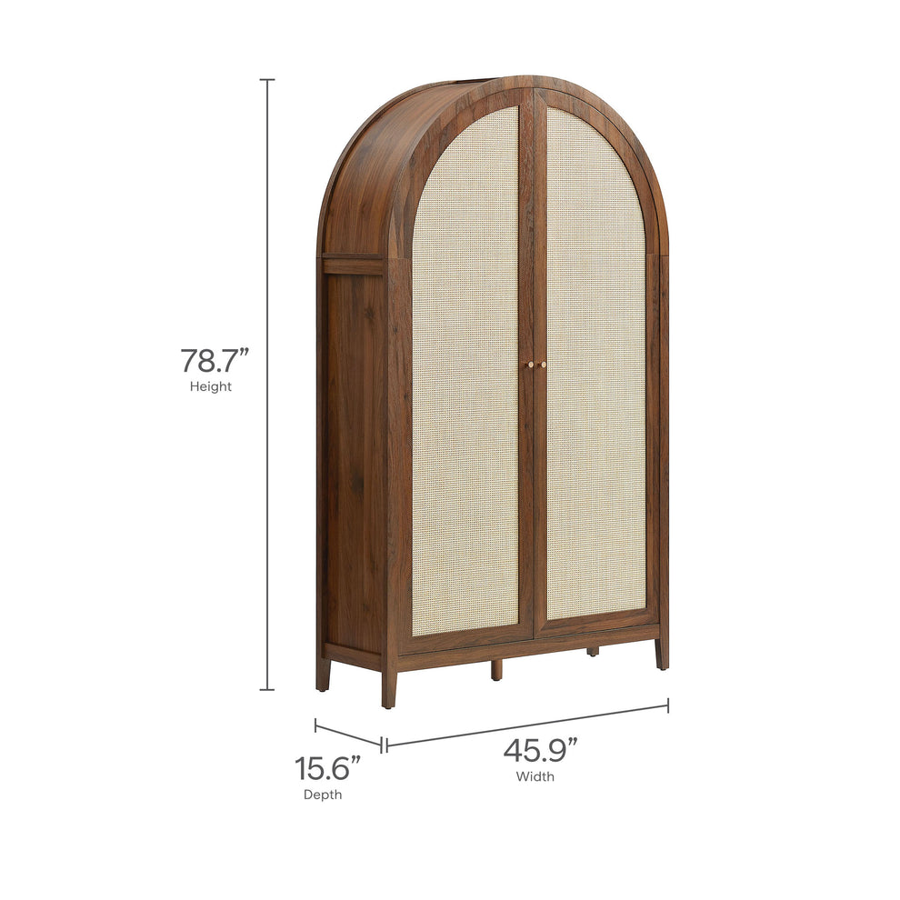 Calista 79" Tall Wide Rattan Arched Storage Cabinet by Modway | Cabinests | Modishstore - 18