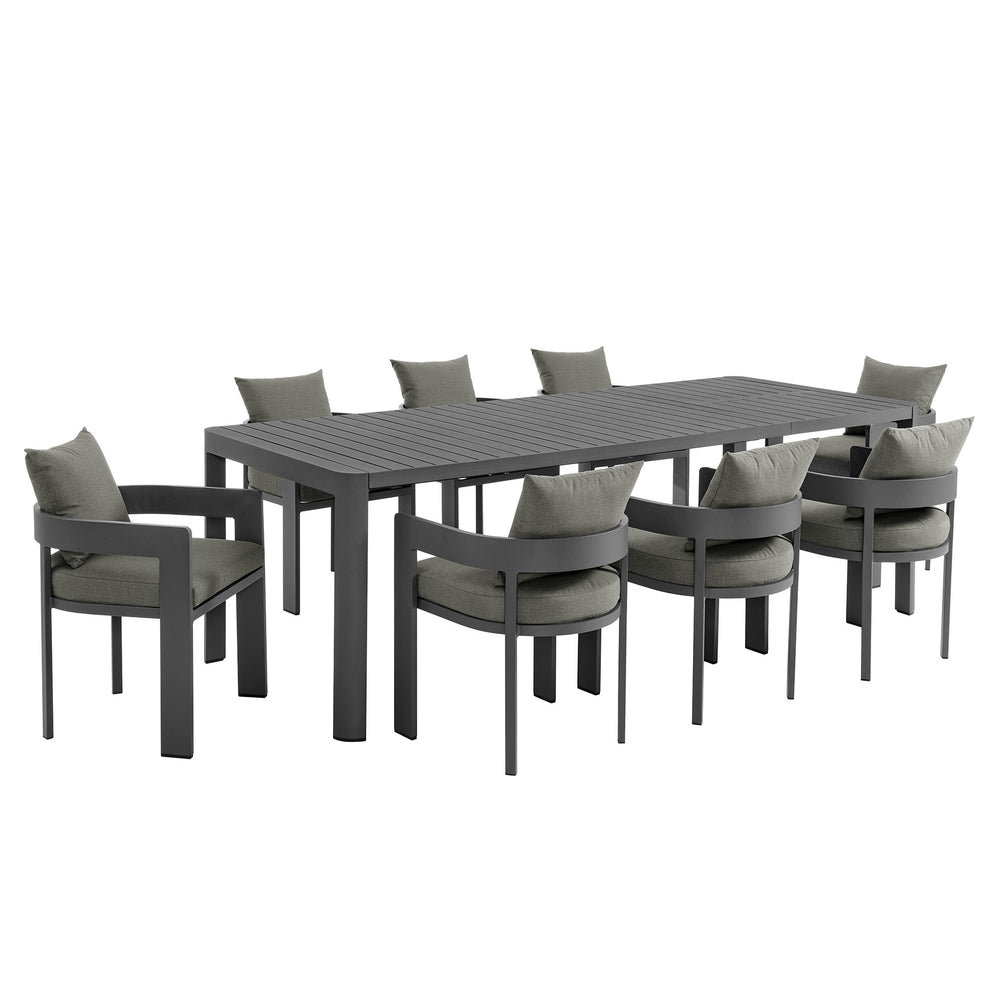Tahoe 9-Piece Outdoor Patio Aluminum Dining Set With Extendable Table by Modway | Outdoor Patio Daybed | Modishstore - 2
