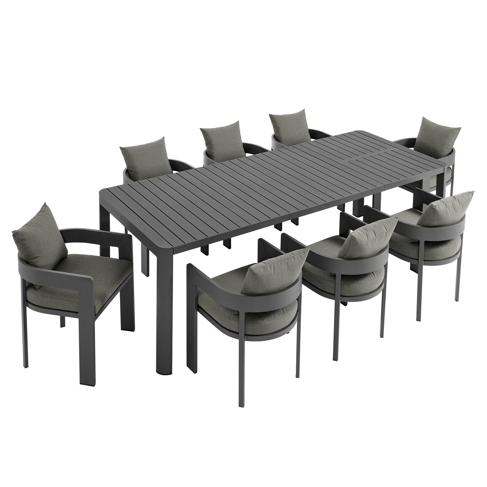 Tahoe 9-Piece Outdoor Patio Aluminum Dining Set With Extendable Table by Modway | Outdoor Patio Daybed | Modishstore - 3