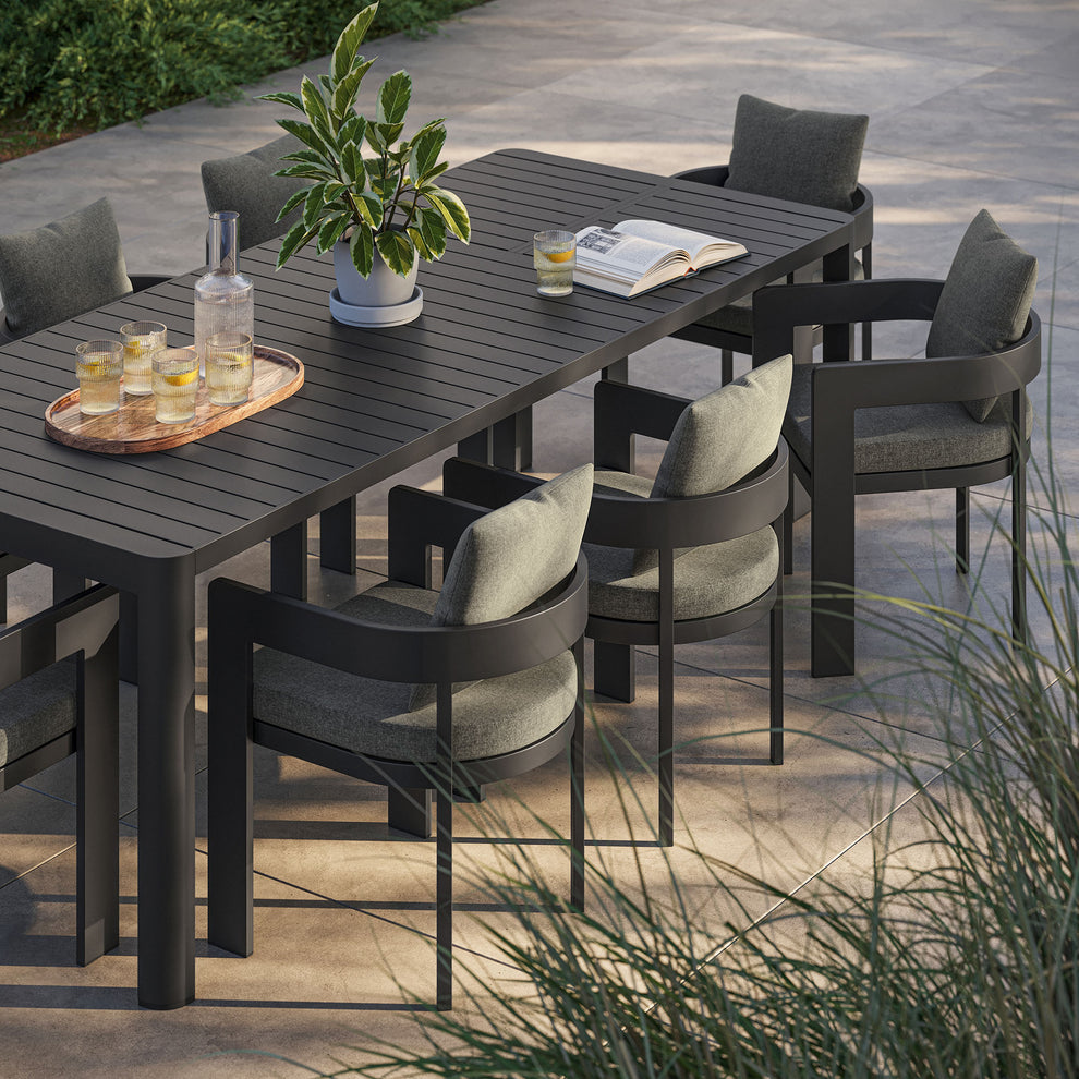 Tahoe 9-Piece Outdoor Patio Aluminum Dining Set With Extendable Table by Modway | Outdoor Patio Daybed | Modishstore - 4