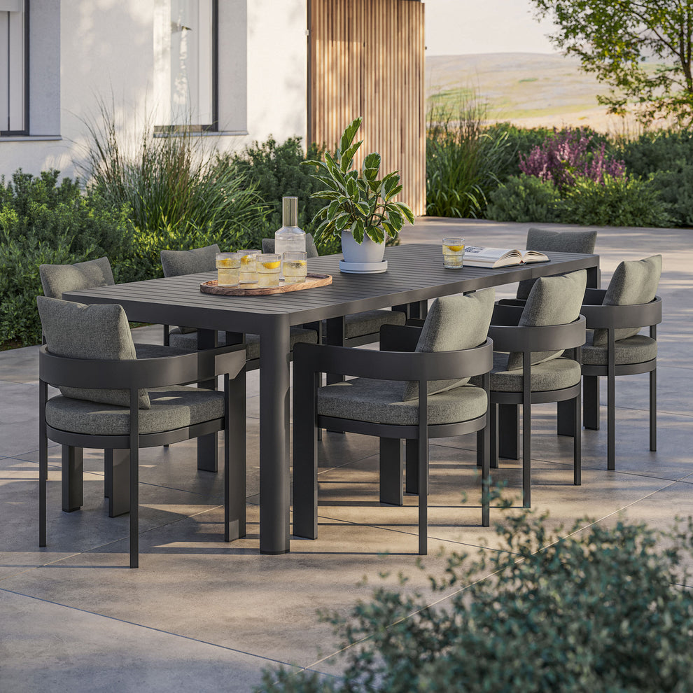 Tahoe 9-Piece Outdoor Patio Aluminum Dining Set With Extendable Table by Modway | Outdoor Patio Daybed | Modishstore - 1