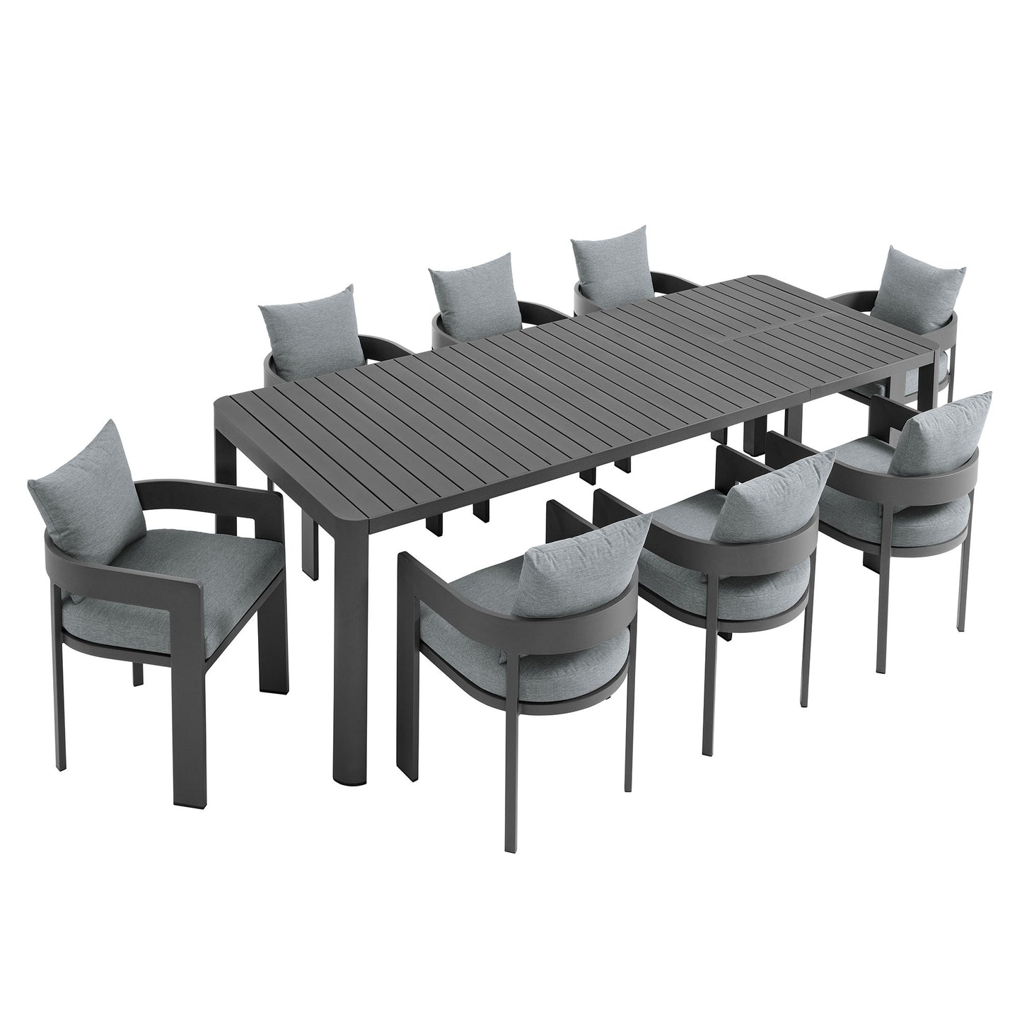 Tahoe 9-Piece Outdoor Patio Aluminum Dining Set With Extendable Table by Modway | Outdoor Patio Daybed | Modishstore - 9