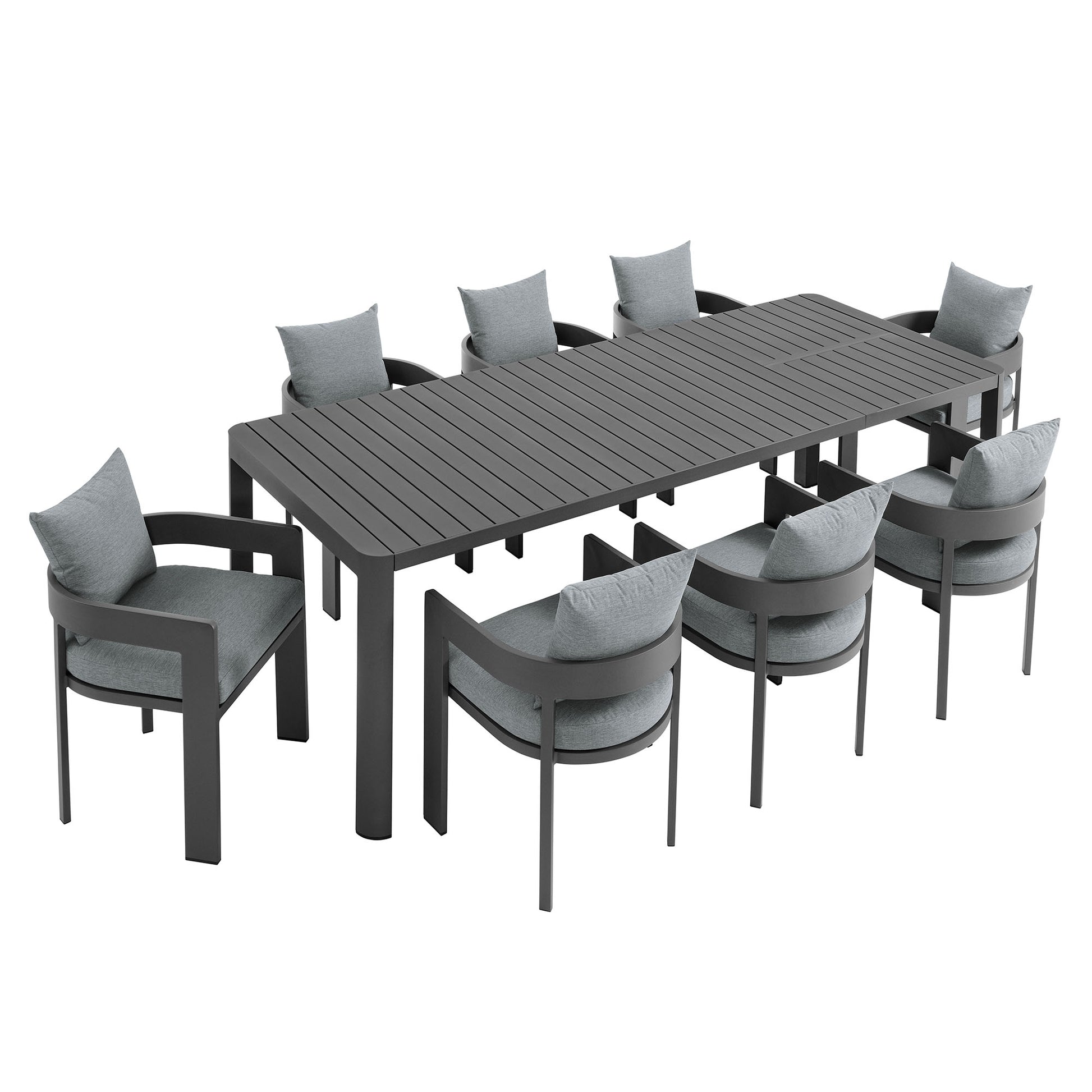 Tahoe 9-Piece Outdoor Patio Aluminum Dining Set With Extendable Table by Modway | Outdoor Patio Daybed | Modishstore - 9