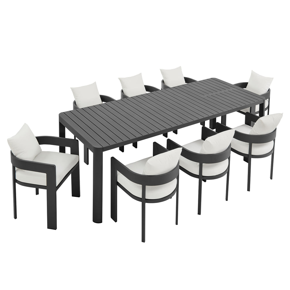 Tahoe 9-Piece Outdoor Patio Aluminum Dining Set With Extendable Table by Modway | Outdoor Patio Daybed | Modishstore - 16