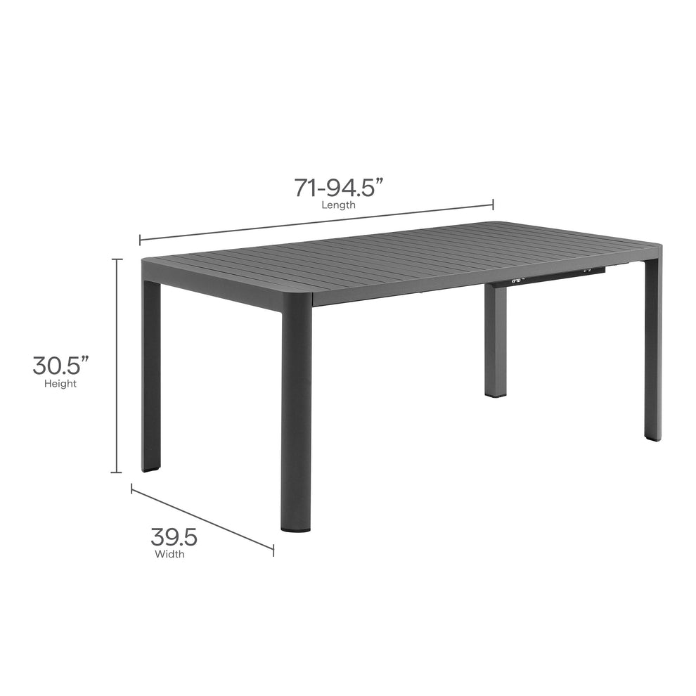 Tahoe 9-Piece Outdoor Patio Aluminum Dining Set With Extendable Table by Modway | Outdoor Patio Daybed | Modishstore - 20